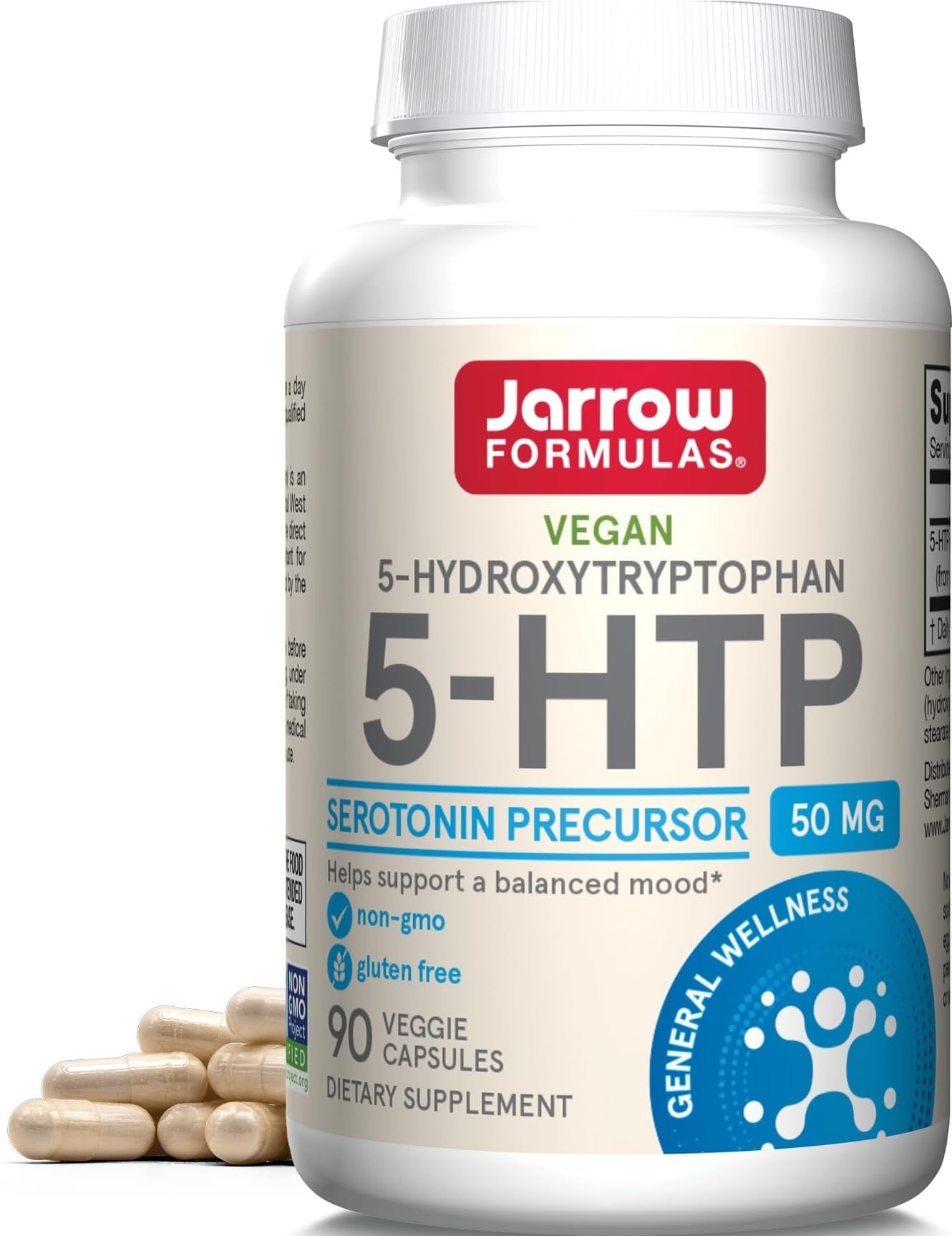 Jarrow Formulas 5-HTP 100 mg Serotonin Precursor Capsule, 90 Count