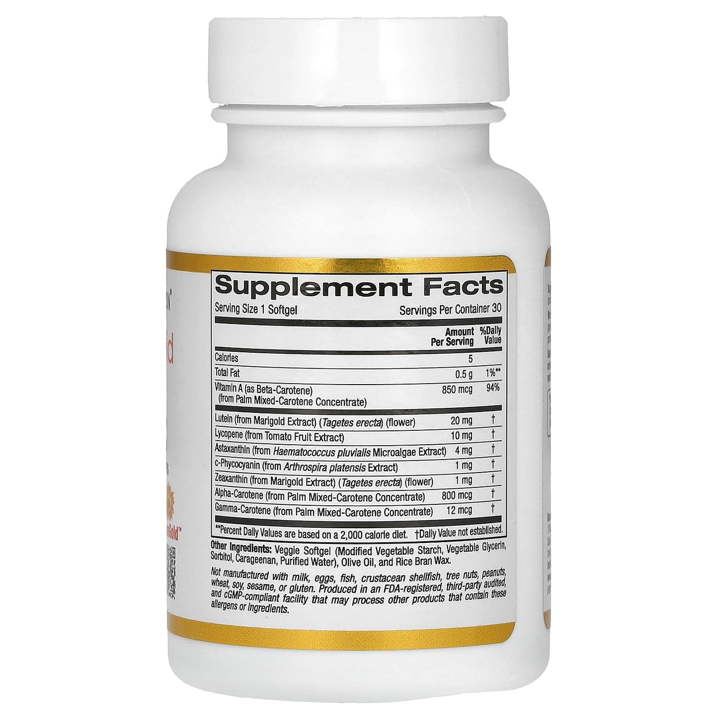 California Gold Nutrition Astaxanthin Carotenoid Complex, Lutein, Lycopene, Astaxanthin Softgels, 30 Count