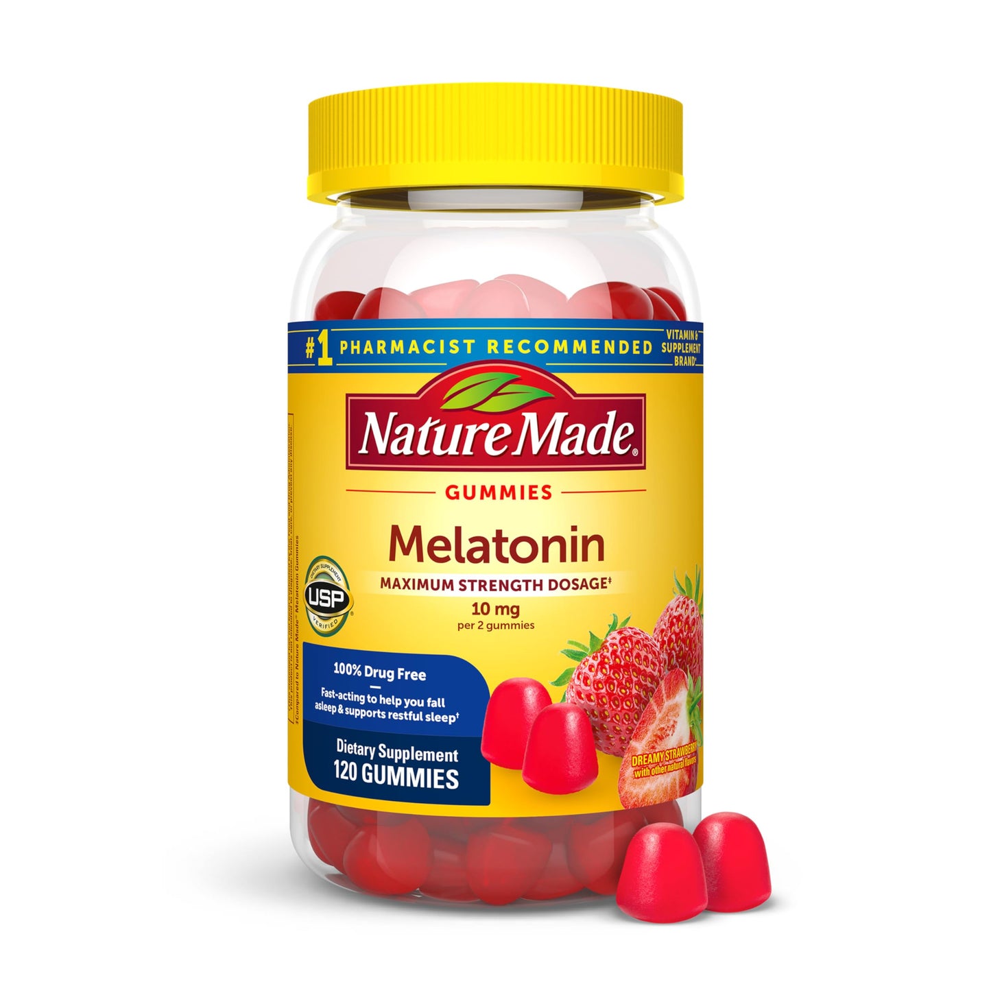 Nature Made Melatonin 10 mg per Serving Gummies, 120 Gummies