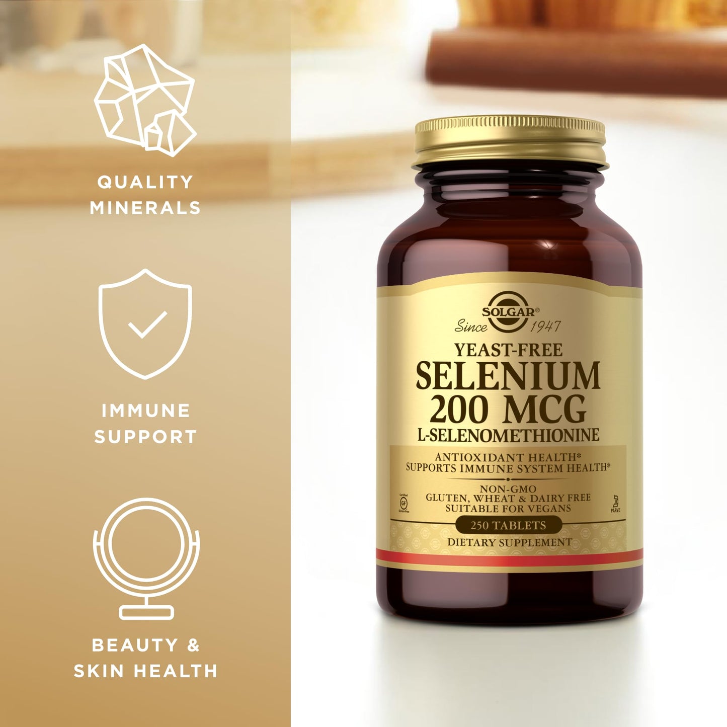 Solgar Yeast-Free Selenium 200 mcg Tablets, 500 Total Servings