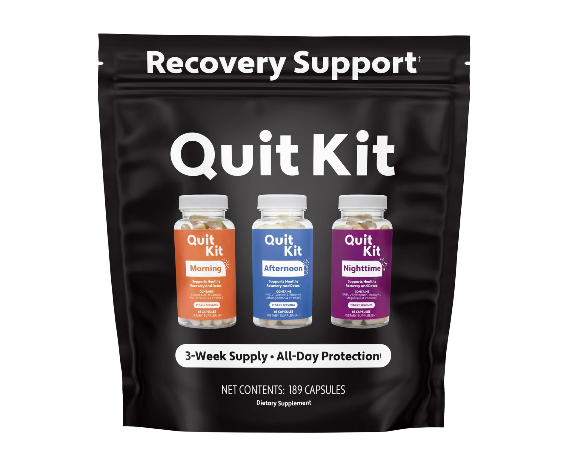 Quit Kit Detox & Withdrawal Support System Capsules 189 Count