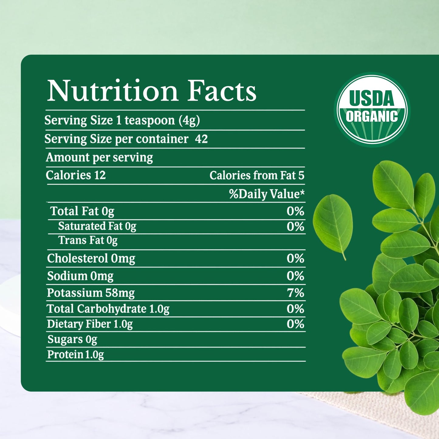 THE SOURCE MATTERS USDA Organic Moringa Superfood Powder, 6