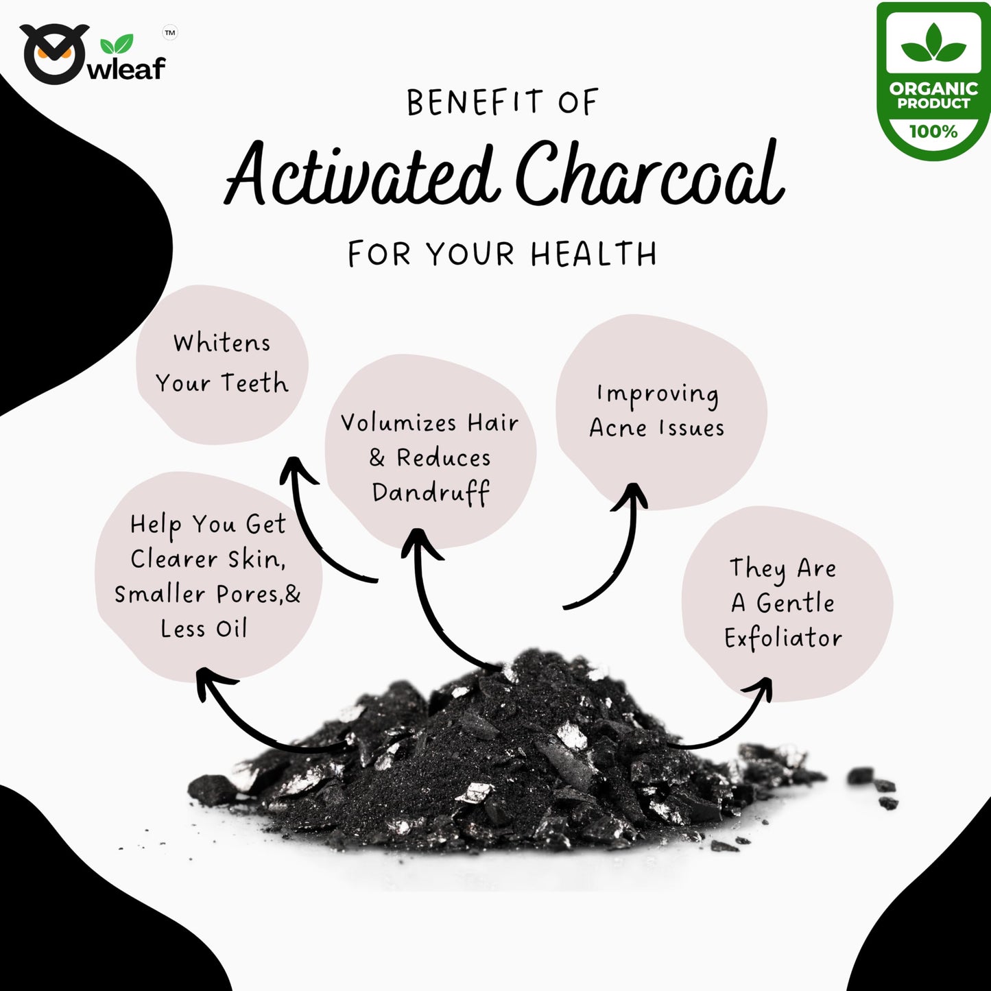 Generic Owleaf’s Pure & Natural Activated Charcoal Face Mask Powder 8.8 Ounce