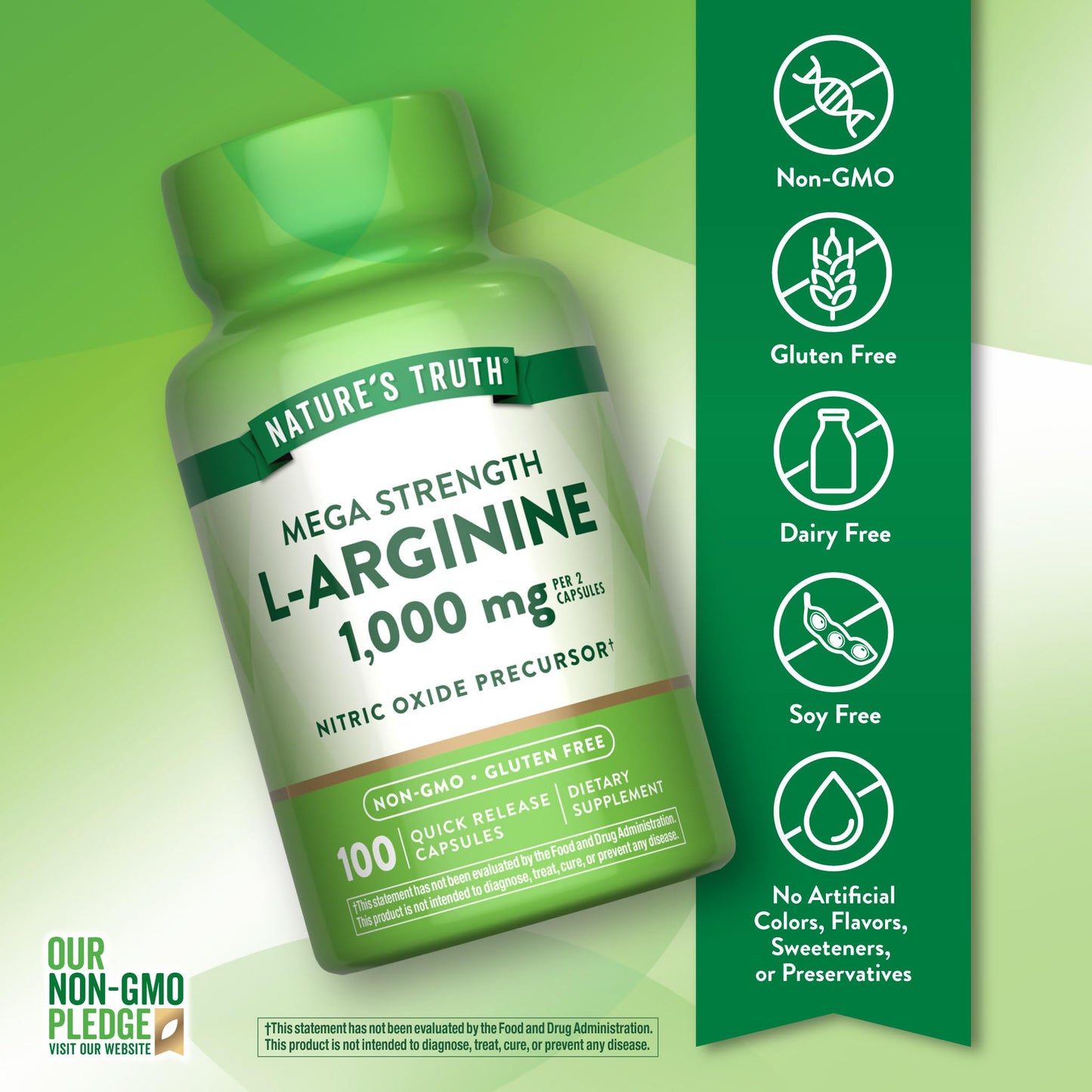 Nature's Truth L-Arginine 1000mg Capsule, 100 Count