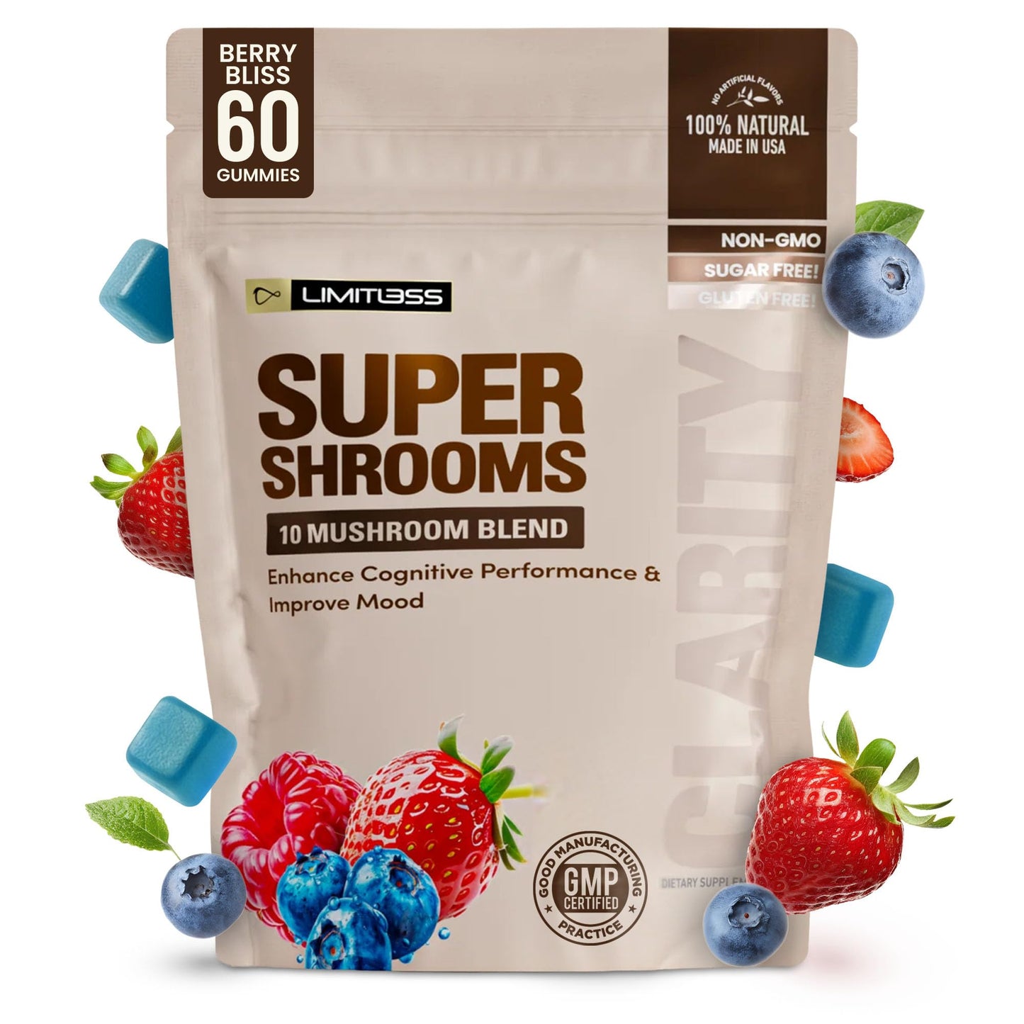 LIMITLESS X Supershrooms Smart Focus Gummy 1 Count