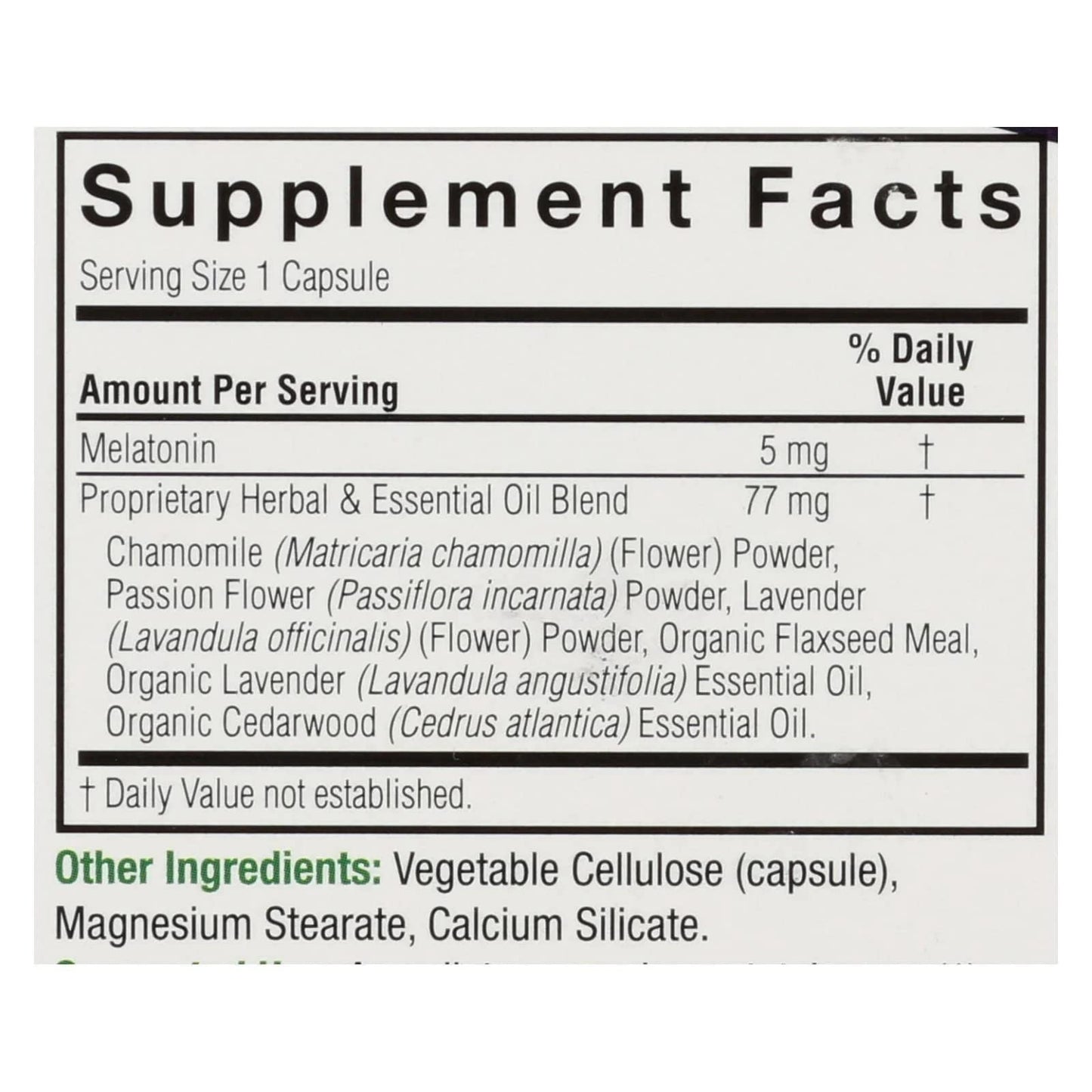 Nature's Answer Melatonin+ 60 Capsules