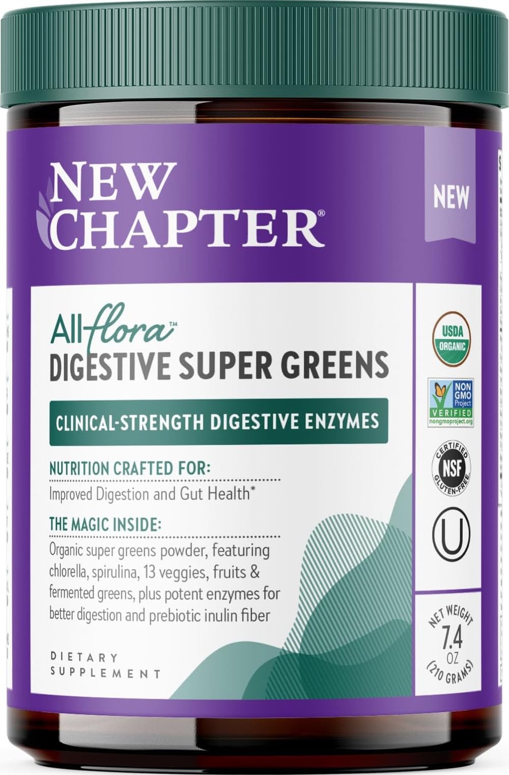 New Chapter All-Flora Digestive Super Greens Powder 7.4 Ounce