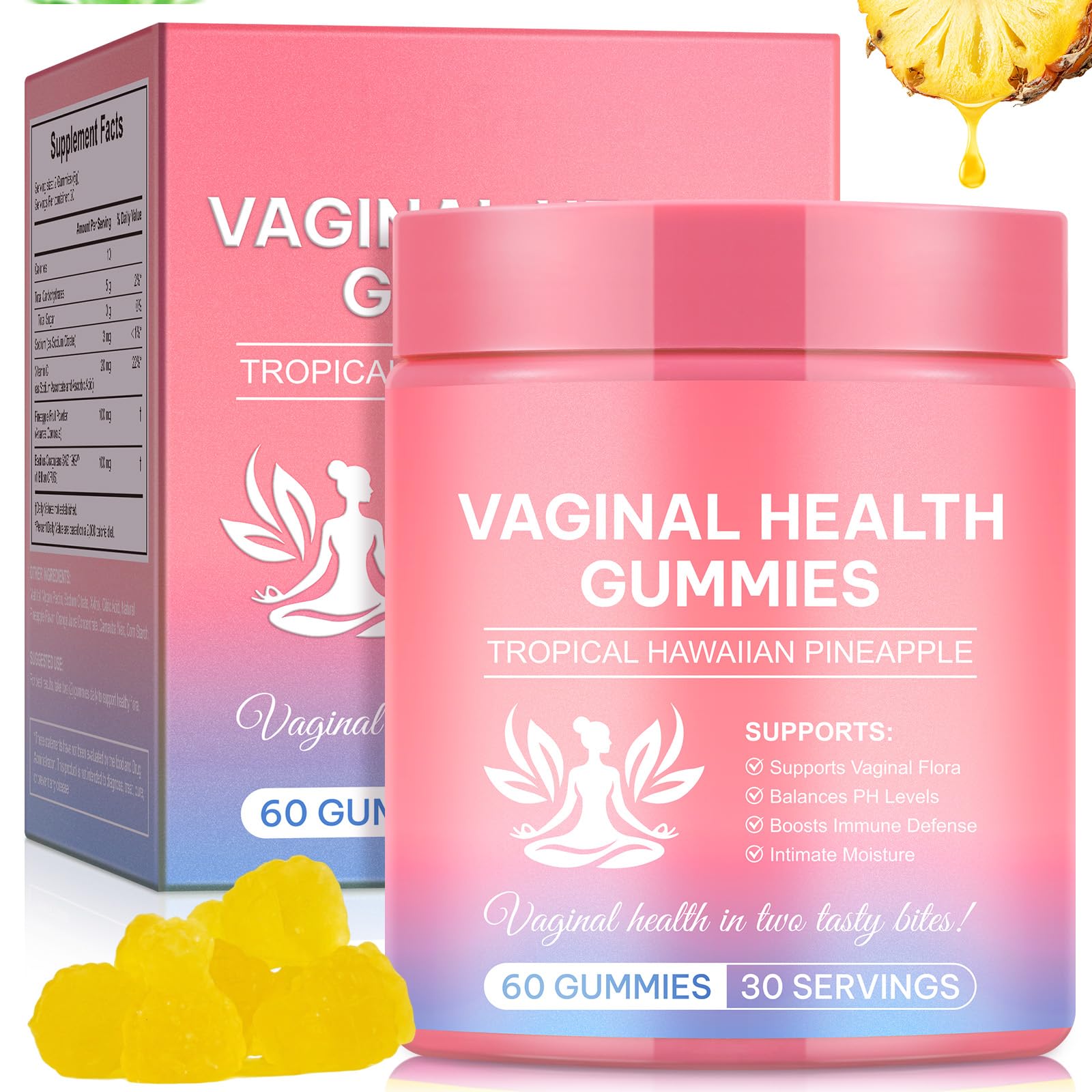 WRFAATGO Vaginal Probiotics Gummies, 60 Count