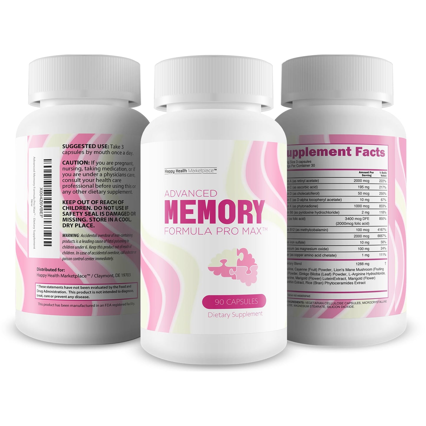 Happy Health Marketplace Advanced Memory Formula Pro Max 90 Capsules