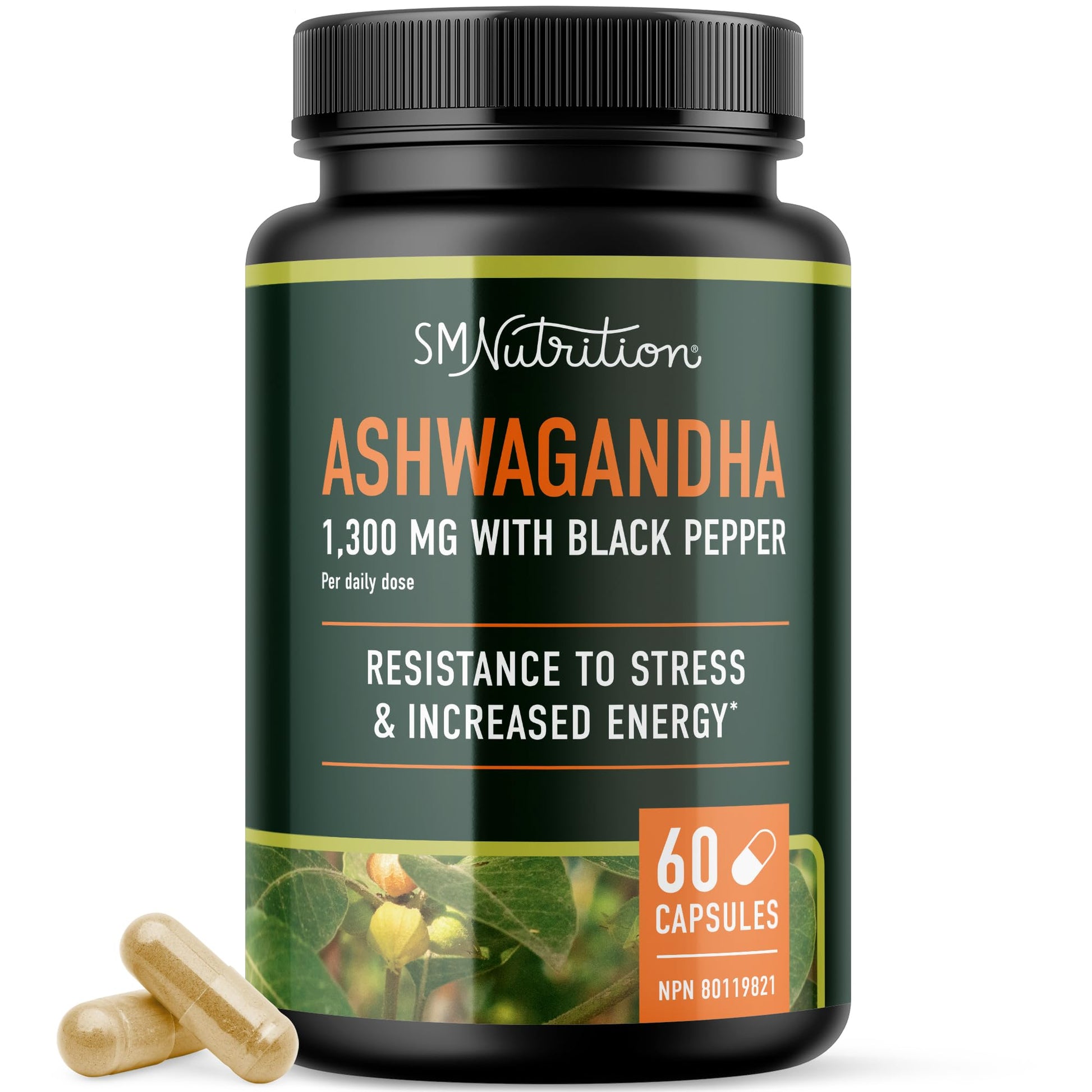 SMNutrition Ashwagandha Supplement 1300mg Capsule, 120 Count
