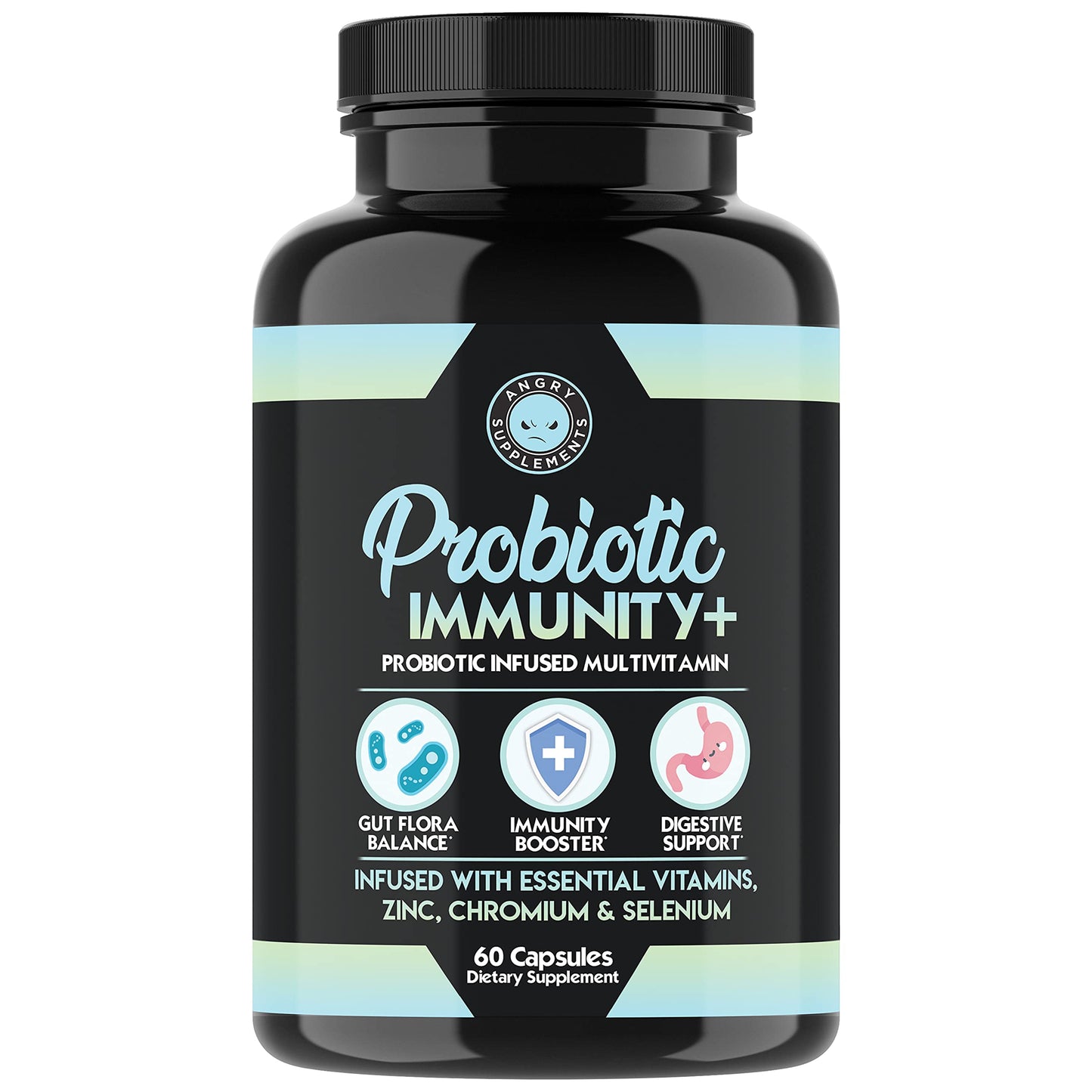 Angry Supplements Probiotic Immunity Supplement Powder 60 Count