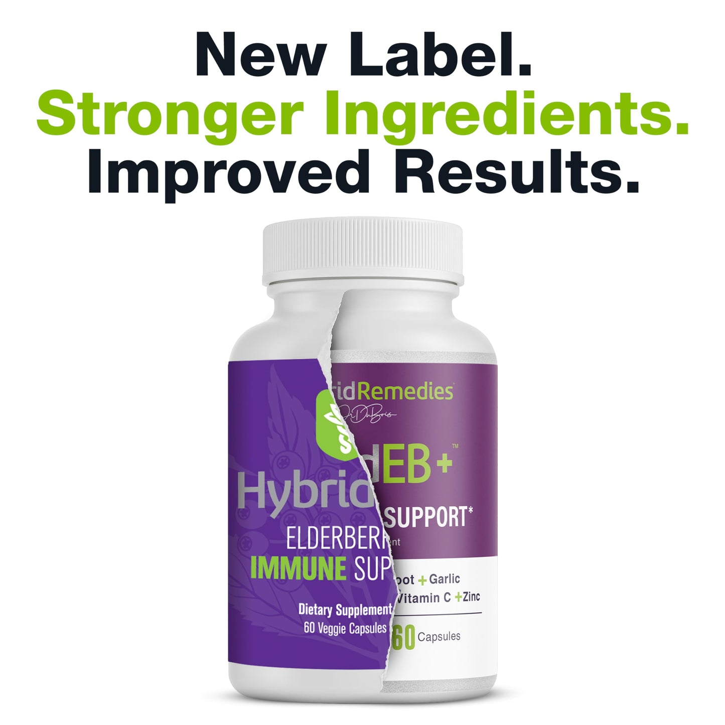 Hybrid EB Sambucus Elderberry Immune Support with Vitamin C, Zinc, Vitamin D3 60 Capsules