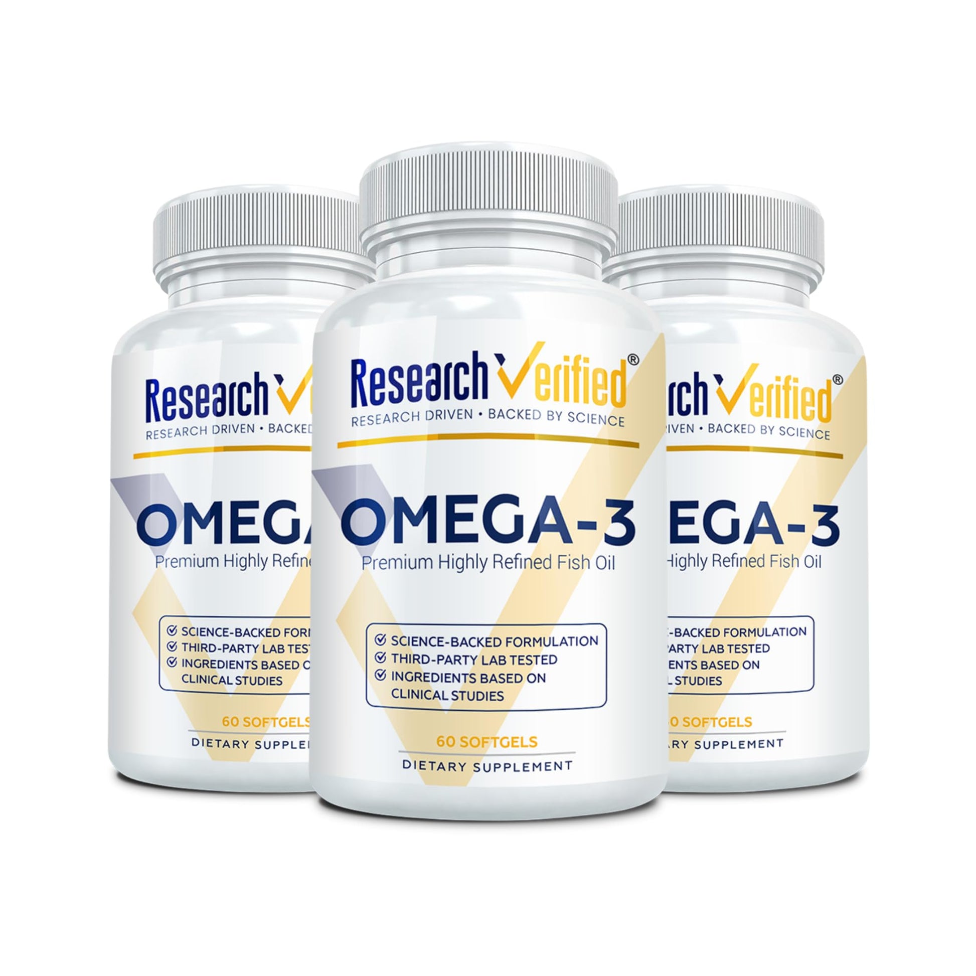 Research Verified Omega 3-1800mg Omega 3 Fish Oil - High 900mg EPA + 600mg DHA - No Aftertaste Softgel Capsules 180