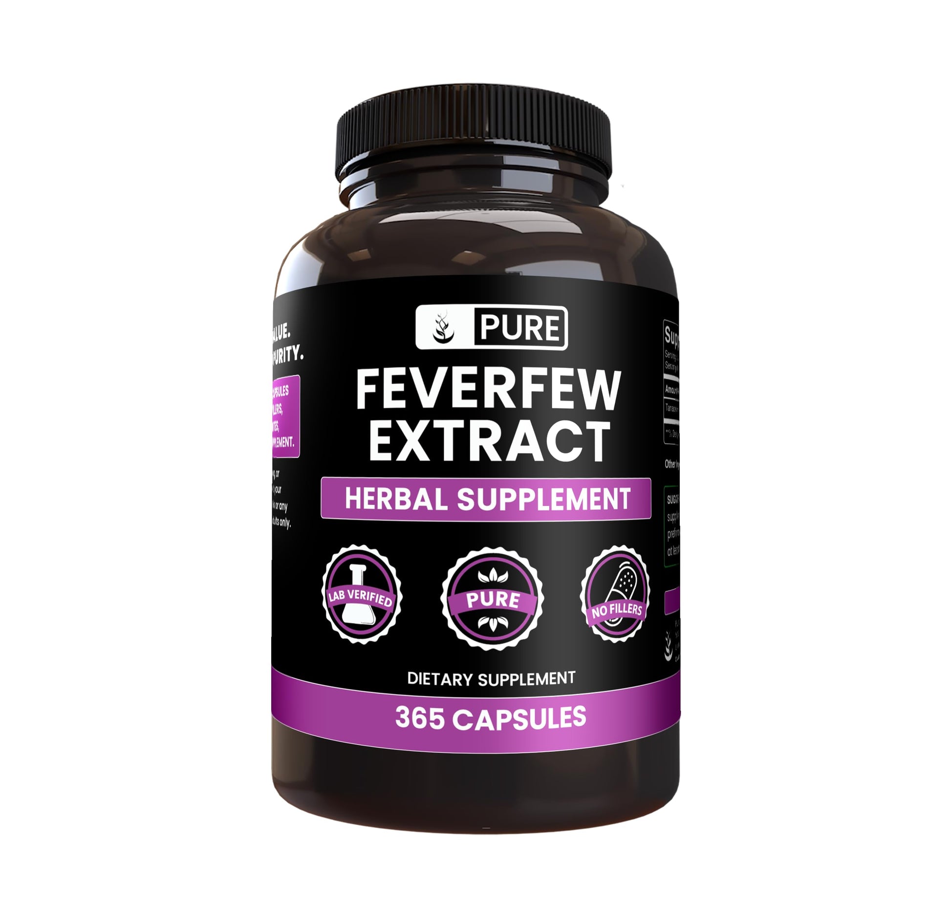 Pure Original Ingredients Feverfew Extract Capsules, 365 Capsules