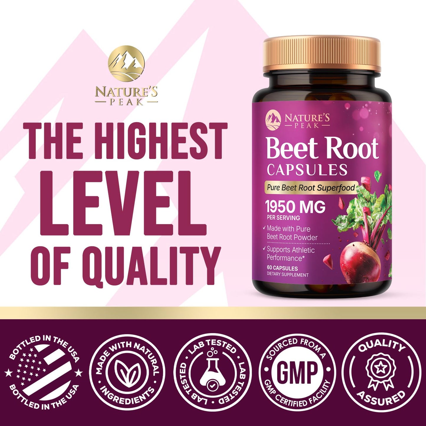 Nature's Peak Beet Root Capsules 60 Count