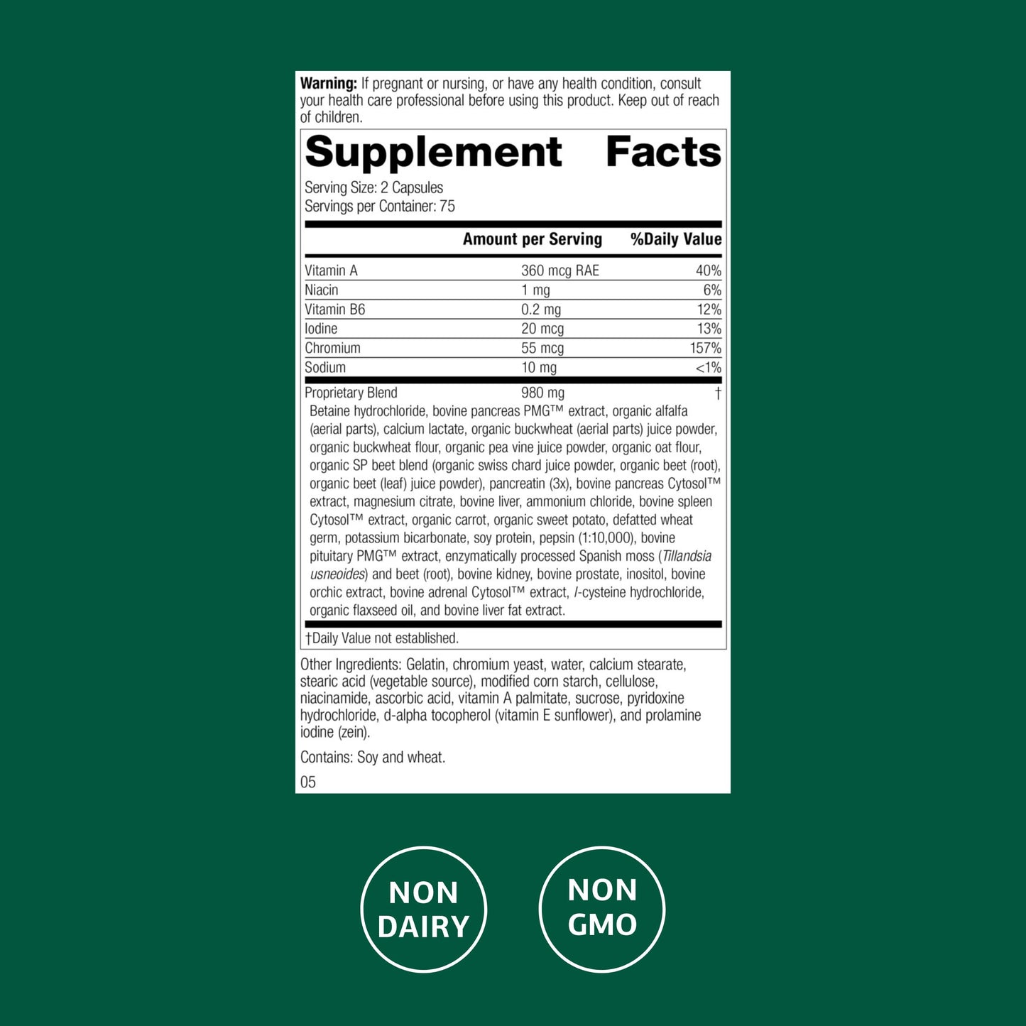 Standard Process Inc. Diaplex, Pancreas & Gallbladder Support Capsules 150