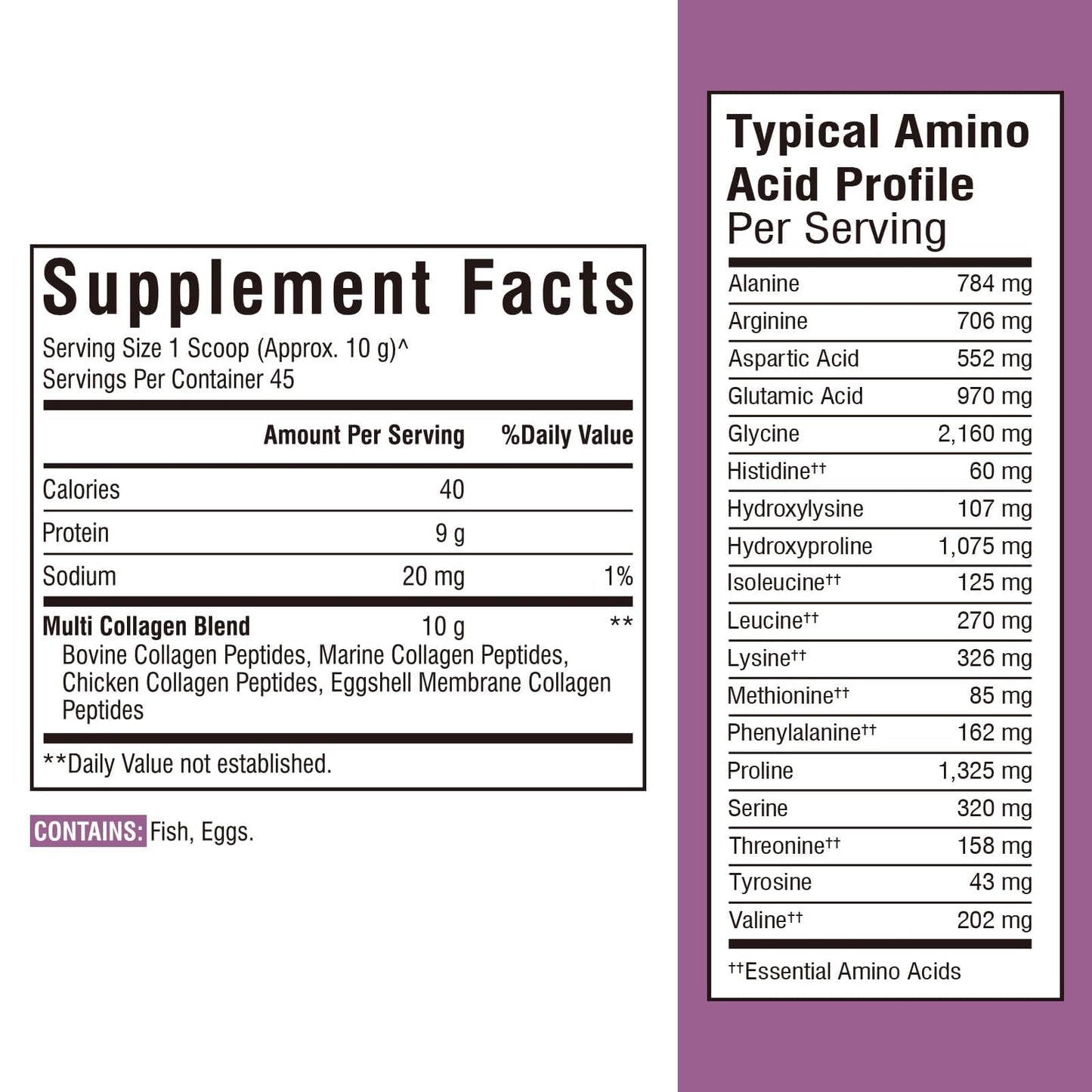 Vitalibre Multi Collagen Peptides Powder Type I II III V X, 16 oz