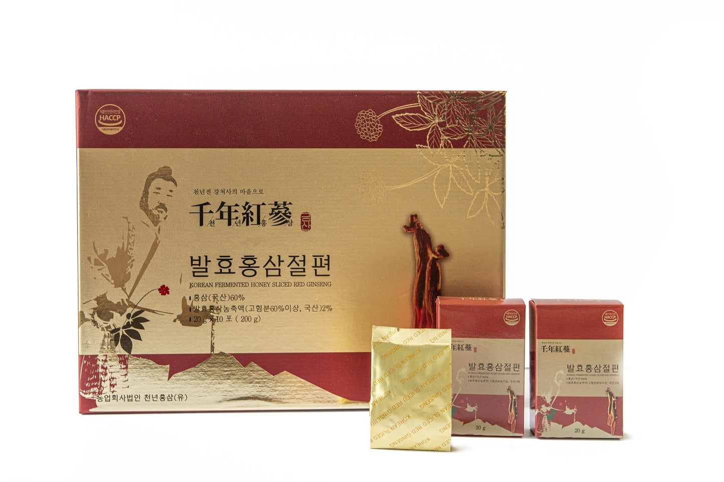 Generic Cheon-nyeon Red Ginseng Korean Fermented Honey Sliced Red Ginseng Gummies, 1 Count