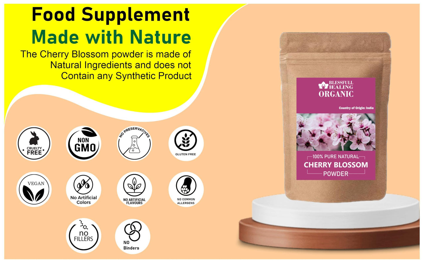Blessfull Healing Organic Cherry Blossom Powder 10.58 oz