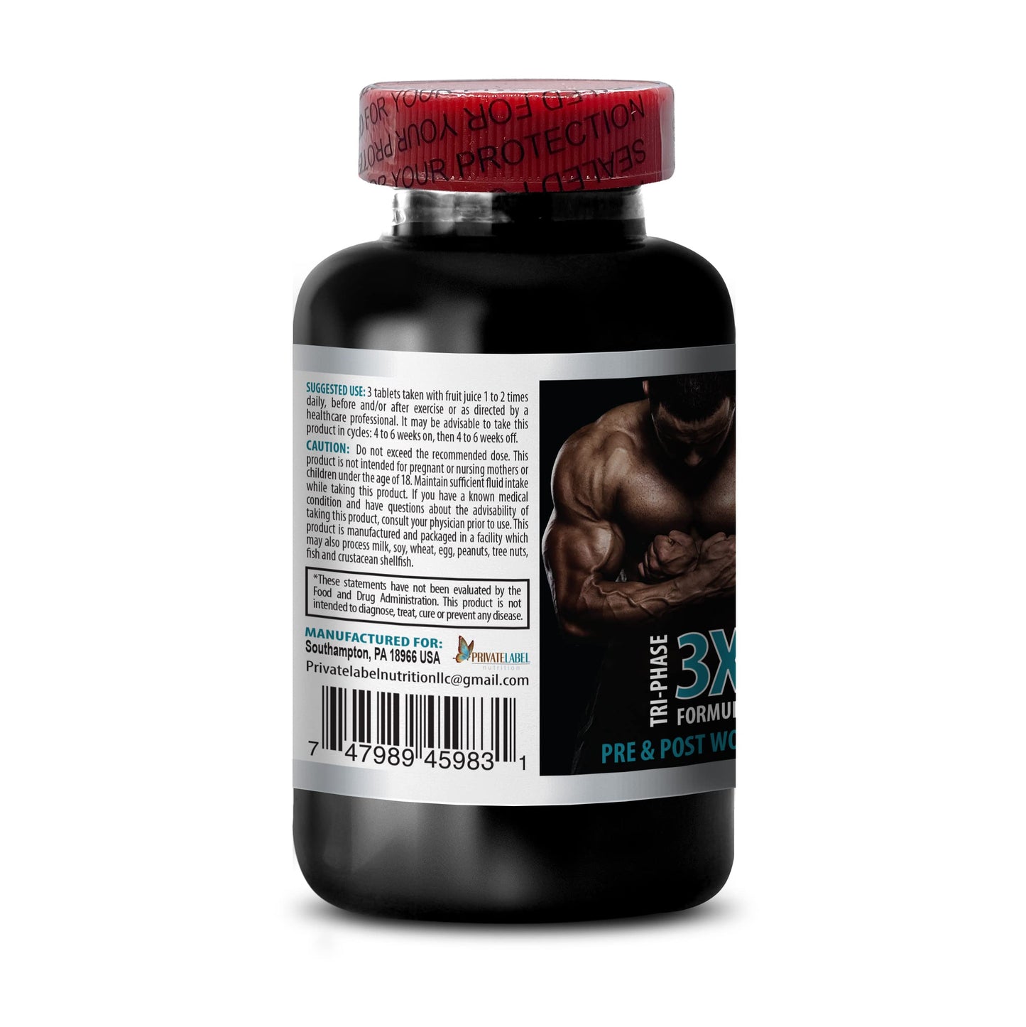 PRIVATE LABEL Muscle Alive Creatine Tri-Phase 3X Formula Tablet 180 Tablets