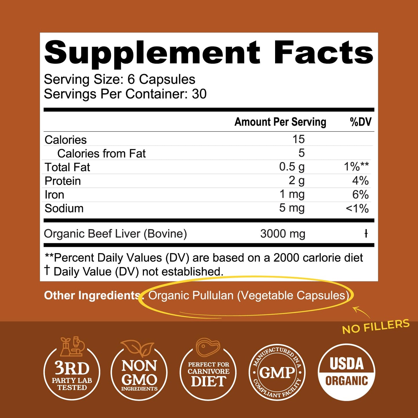 Left Coast Performance Organic Beef Liver Capsules, 180 Count