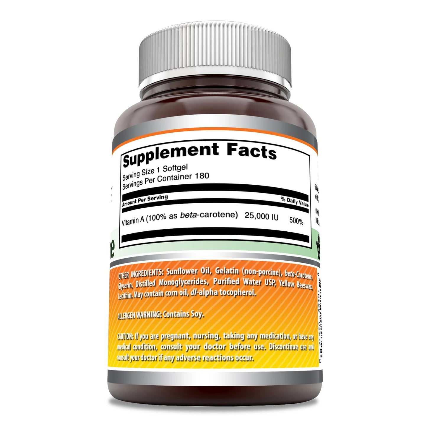 Amazing Nutrition Beta-Carotene 25000 IU Softgel 180 Count
