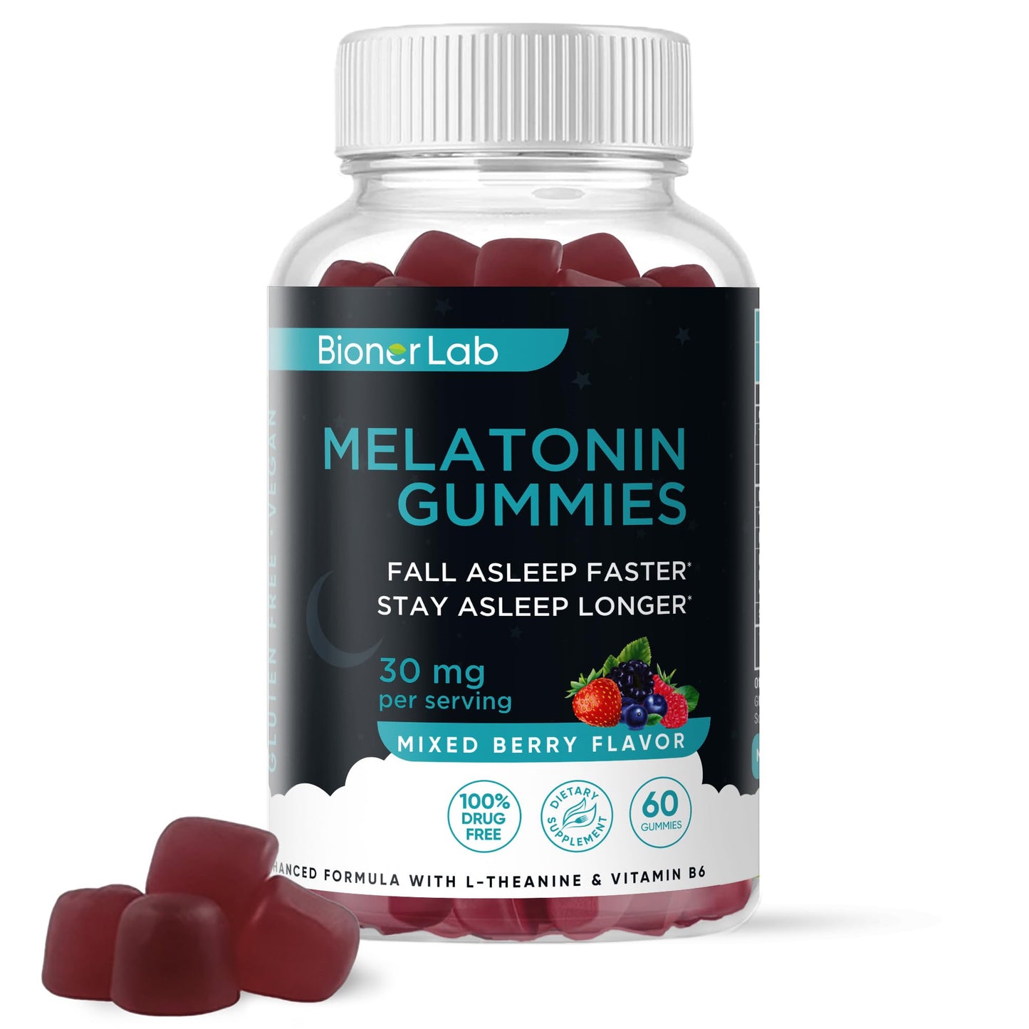 BionerLab Melatonin Gummies Gummy 60 Count
