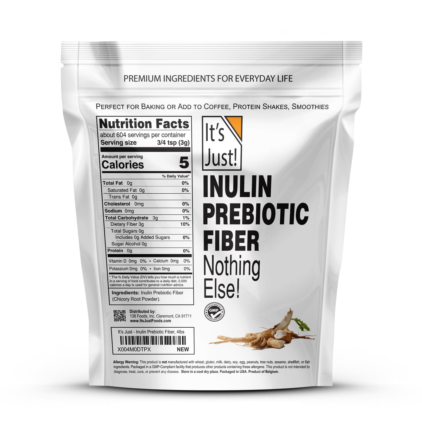 It's Just! Inulin Prebiotic Fiber Sweetener Powder 64