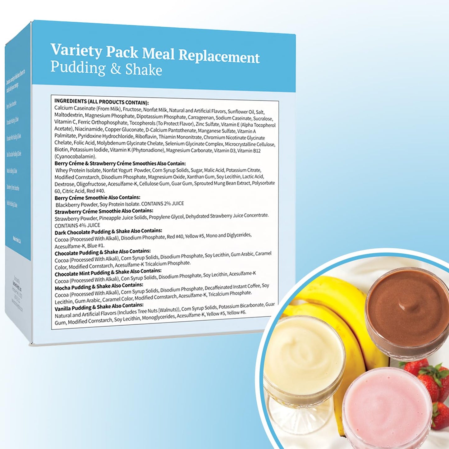 BestMed Weight Loss Variety Pack Pudding/Shake Mix Powder 6.8 oz
