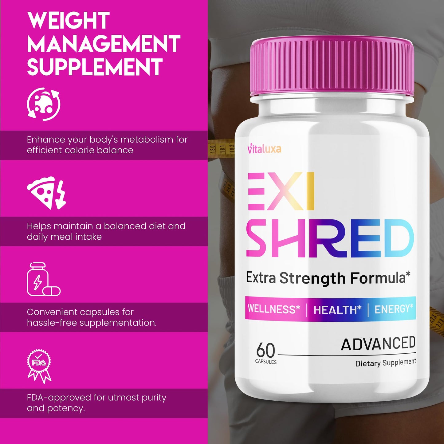 Vitaluxa Exishred Capsules 300 Capsules