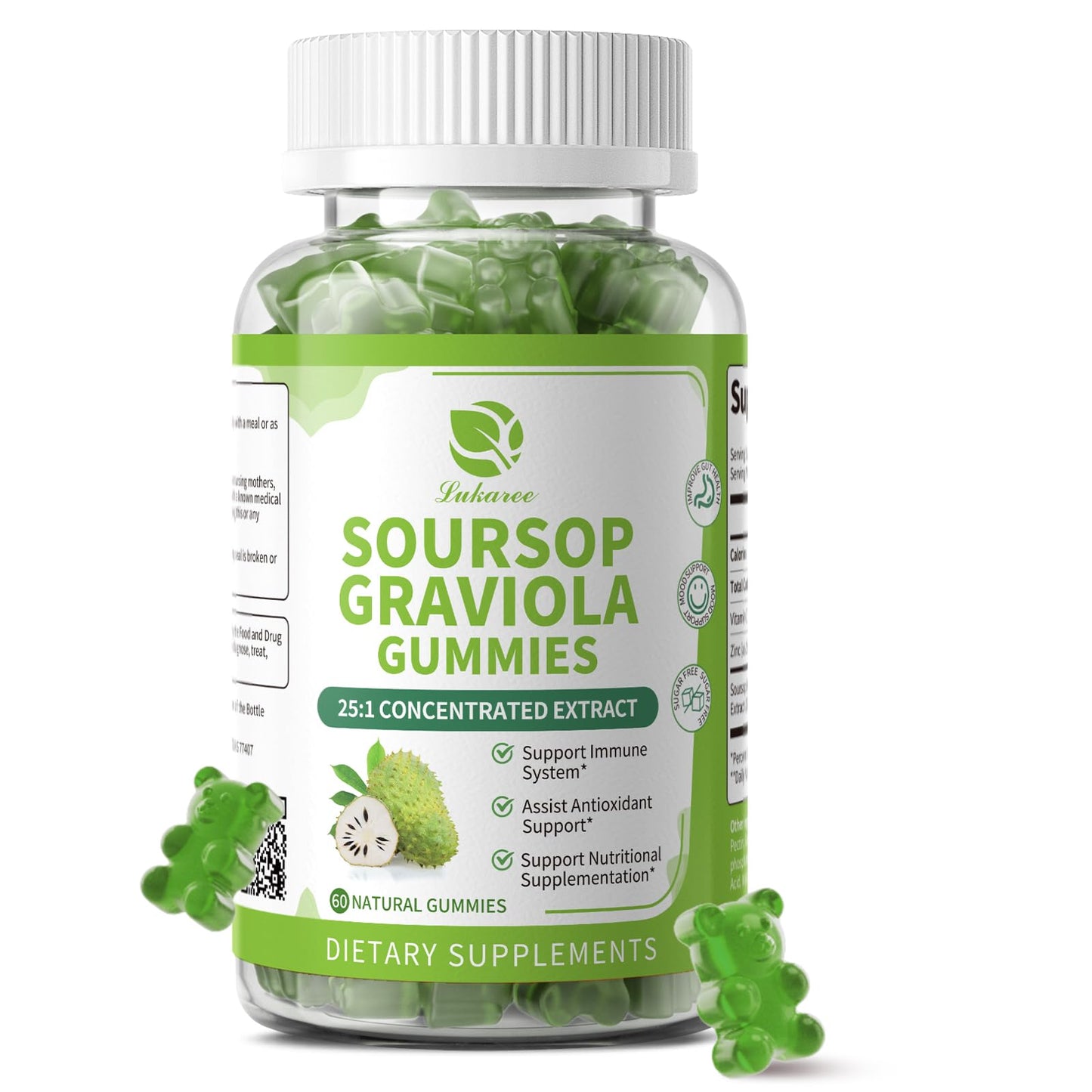 Lukaree Soursop Graviola, 120 Gummies