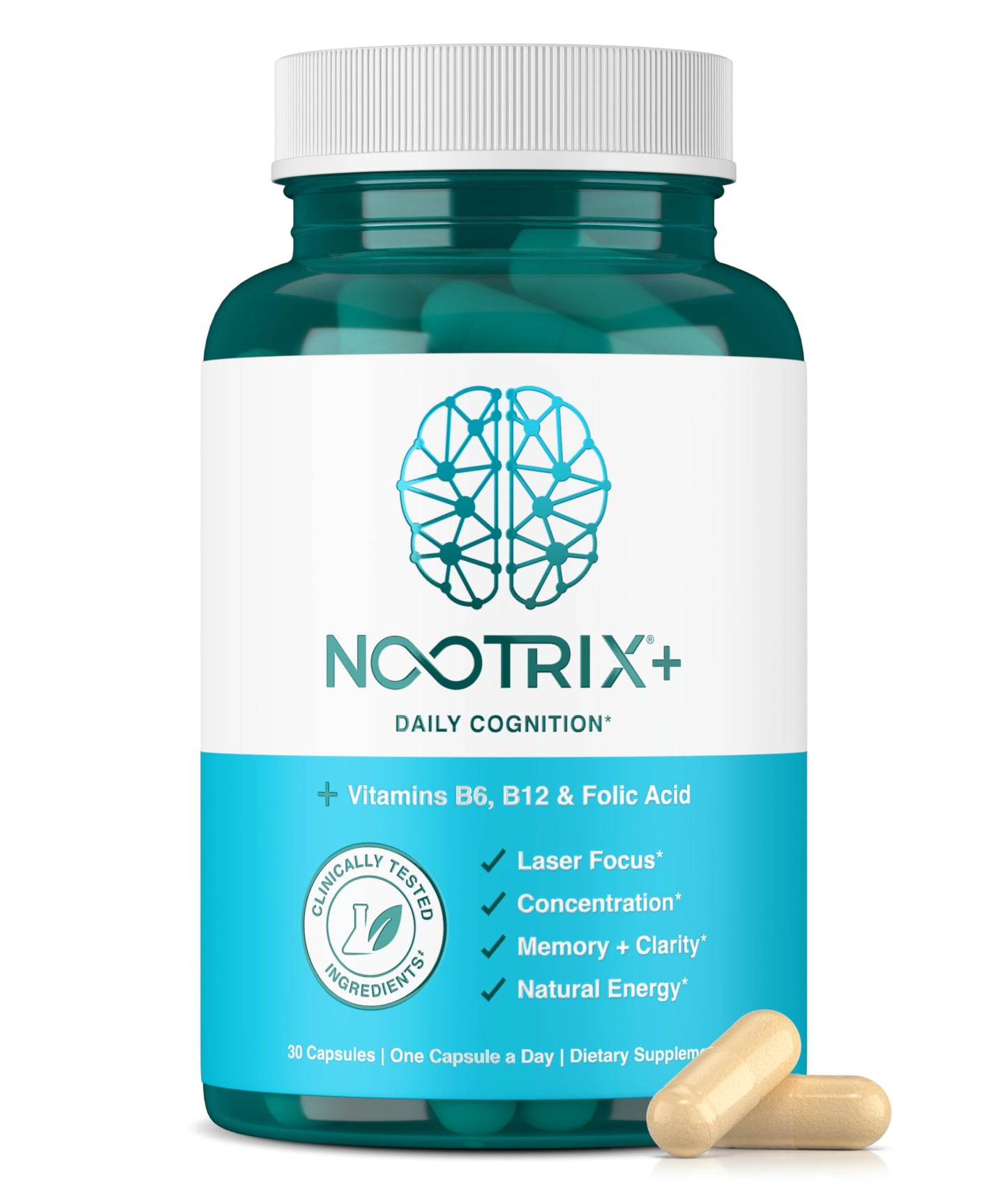 Nootrix Brain Plus Nootropic Supplement Capsule 30 Count