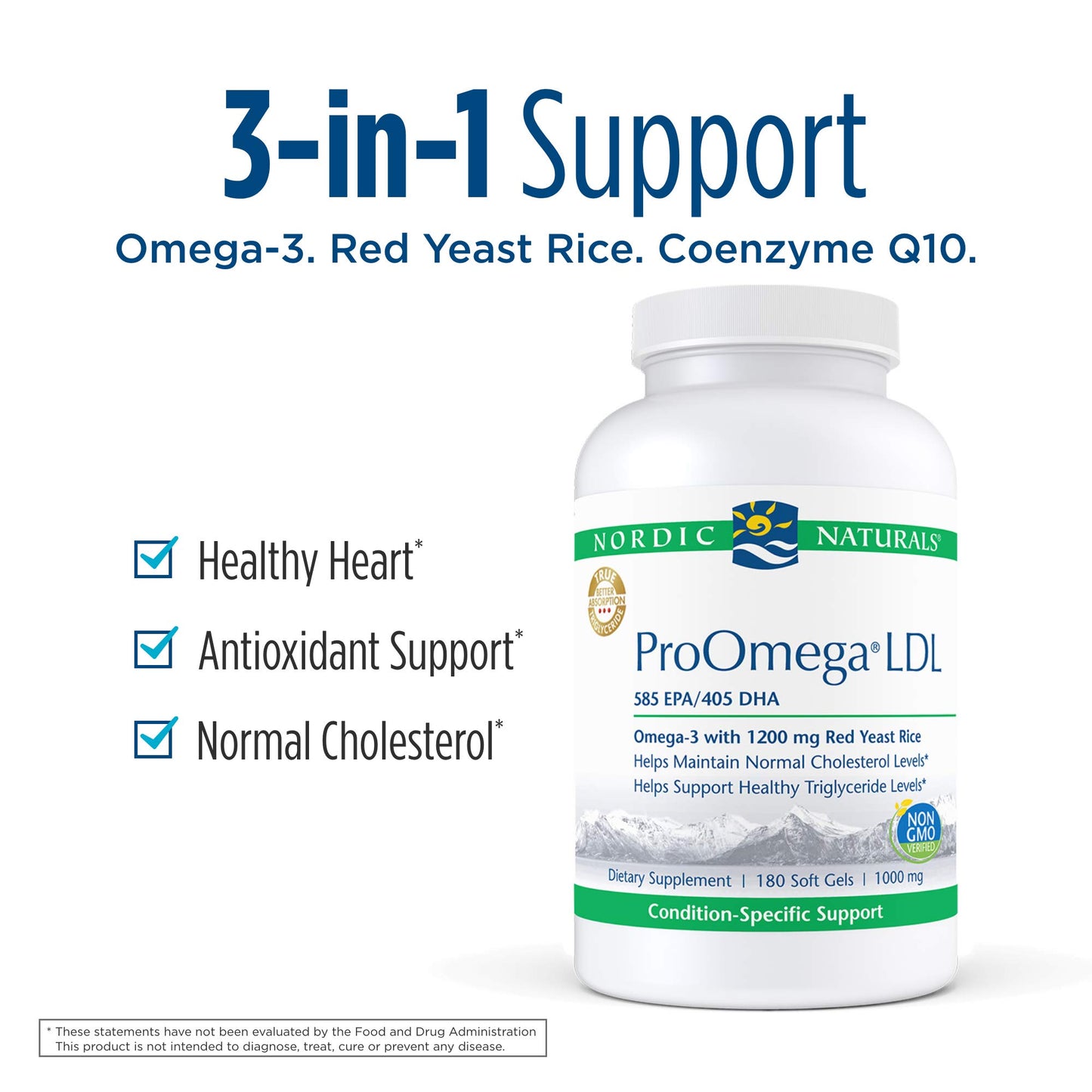 Nordic Naturals ProOmega LDL 1000mg Softgels 180