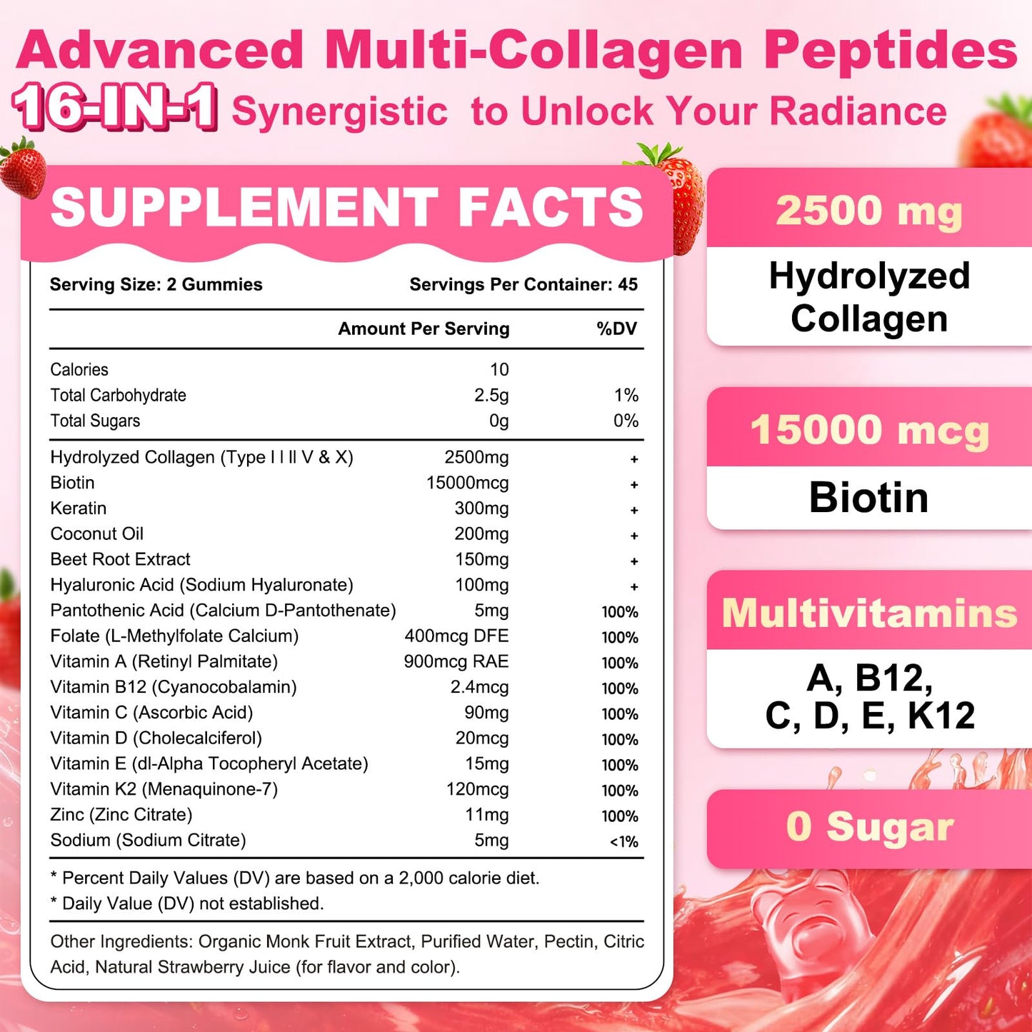 Sijigood Collagen Peptides Gummies 90 Count