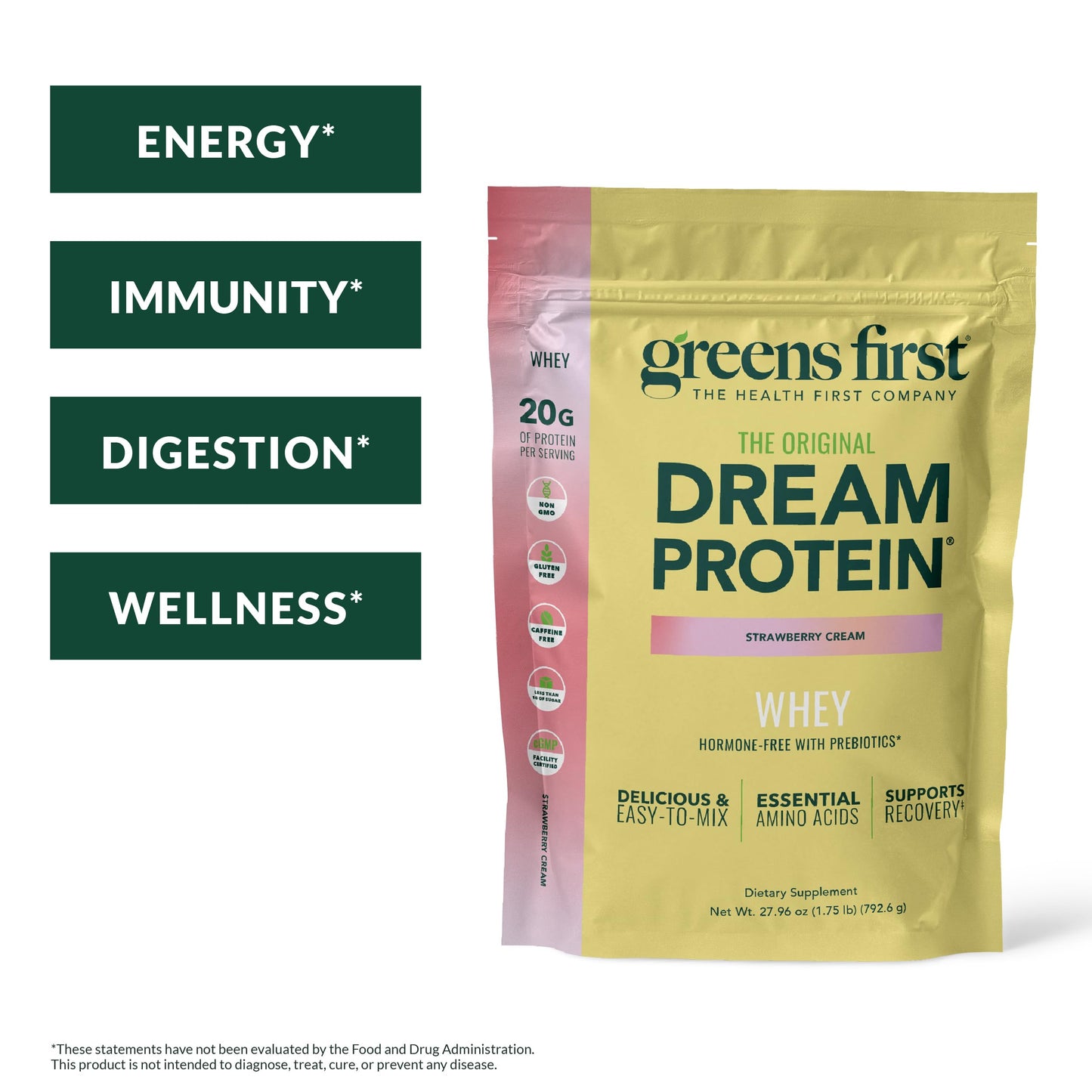 Greens First Dream Protein Powder Whey, 27.96 oz