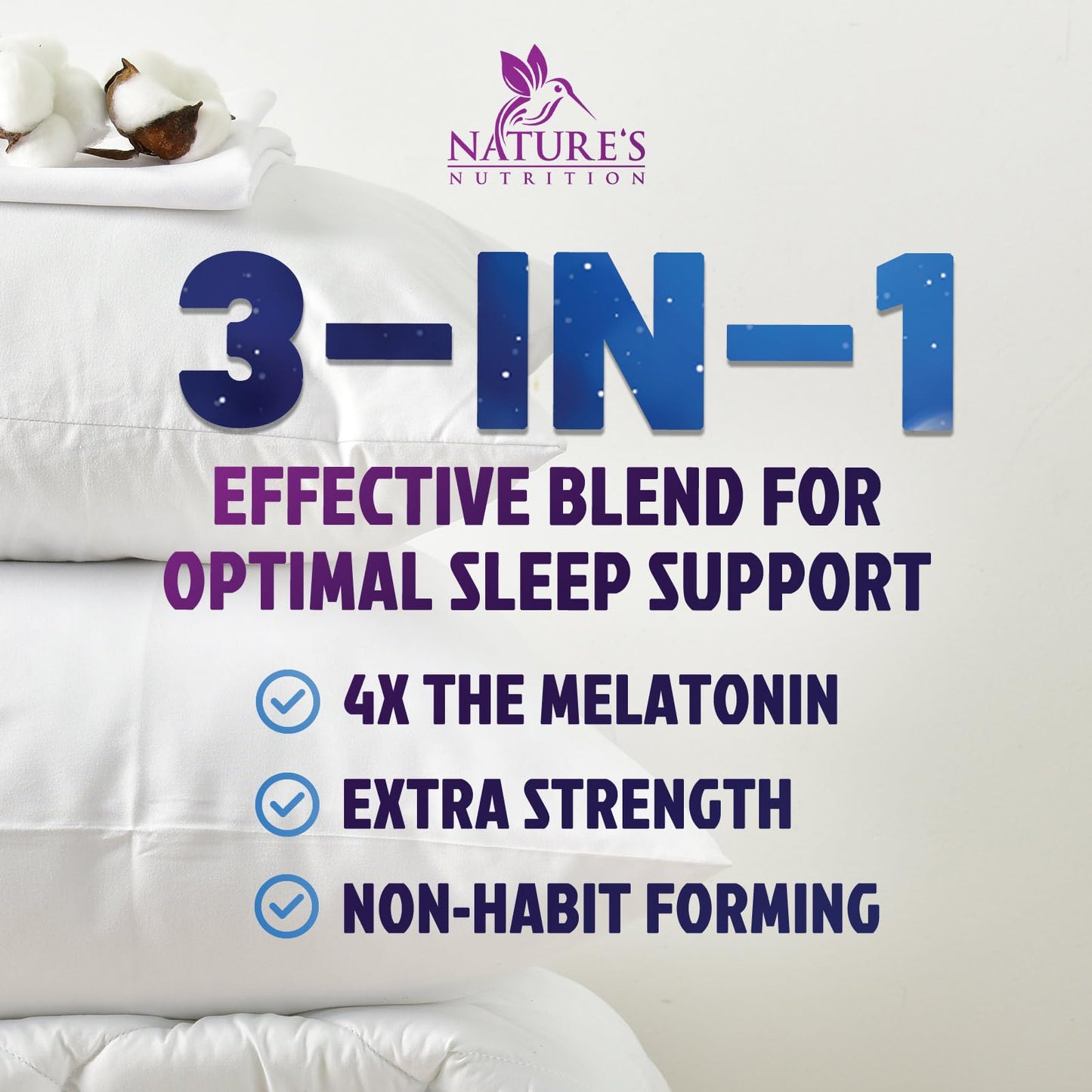 Nature's Nutrition Sleep Gummies 8mg Melatonin per Serving with Passiflora Extract for Restful Sleep, Fast Acting Melatonin Sleep Gummy Supplement for Adults, Vegan, Non-GMO, Strawberry Flavor, 120 Gummies
