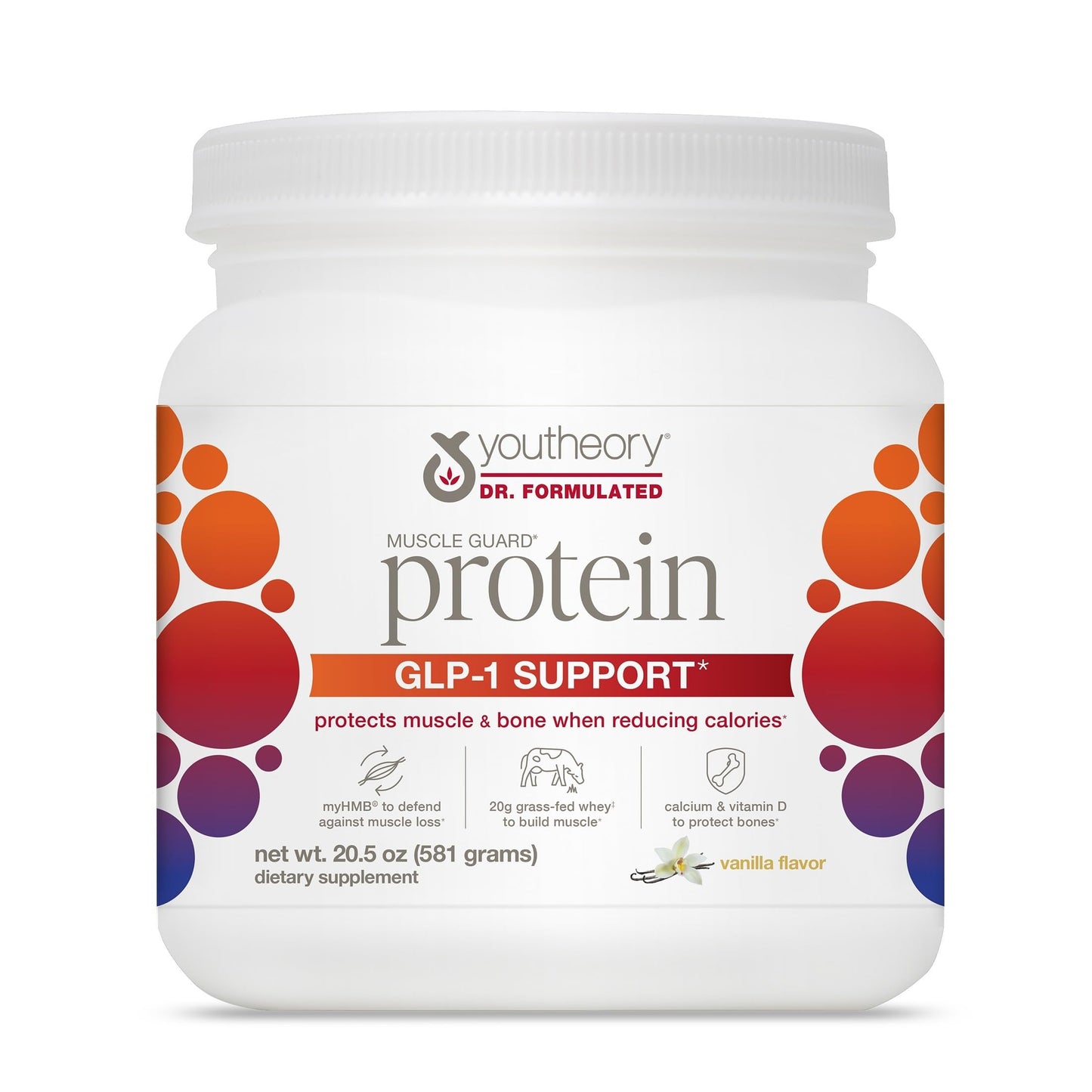 Youtheory Muscle Guard Protein GLP-1 Support Whey Protein Powder - 20.5 oz