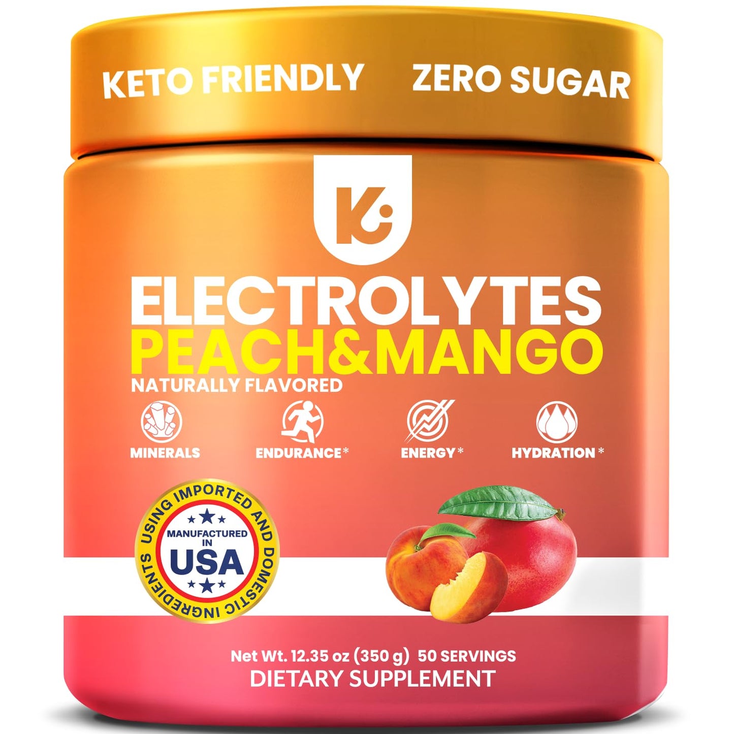 Keppi Electrolytes Powder Peach Mango 50 Servings