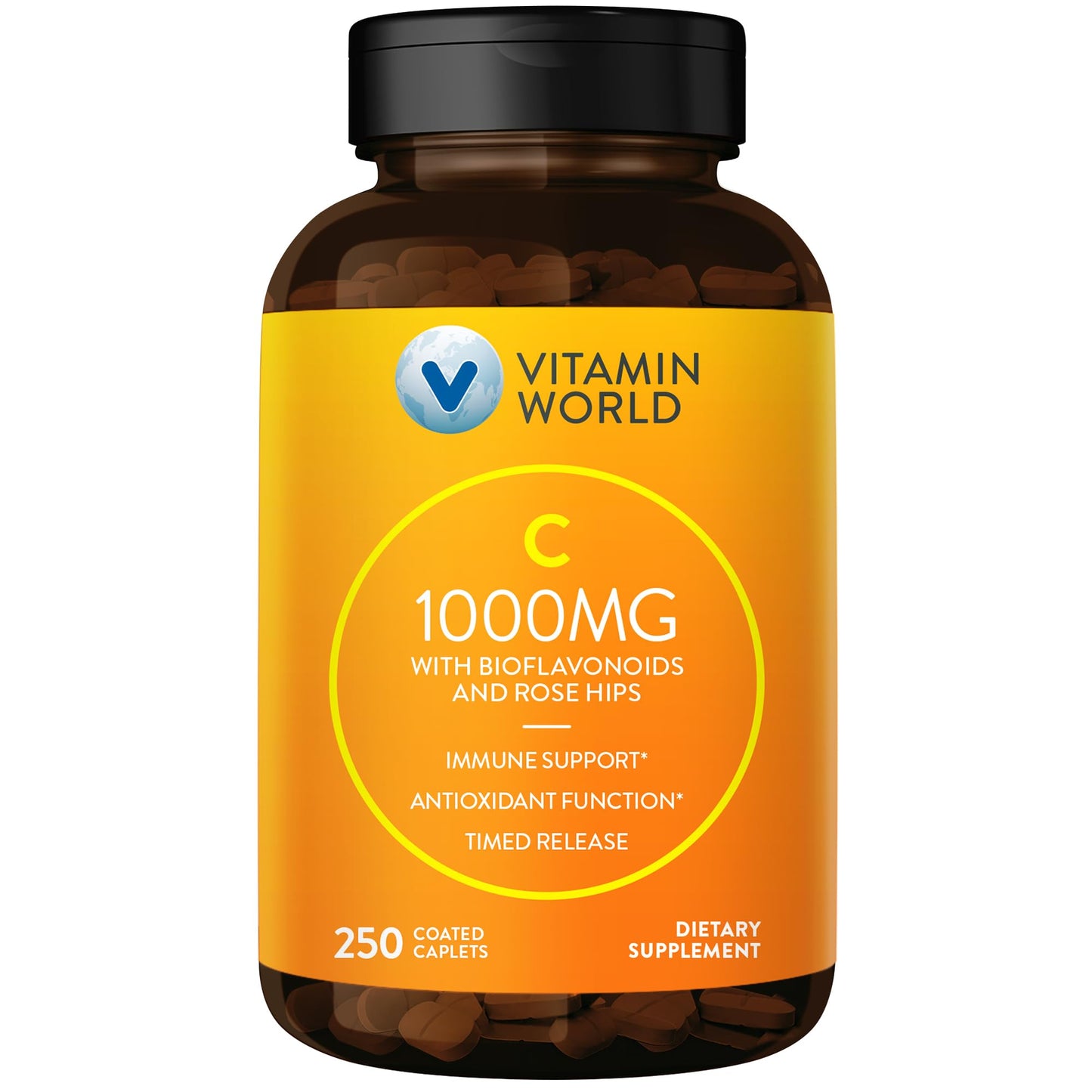 Vitamin World Vitamin C 1000 mg Timed Release Caplets, 250 Count