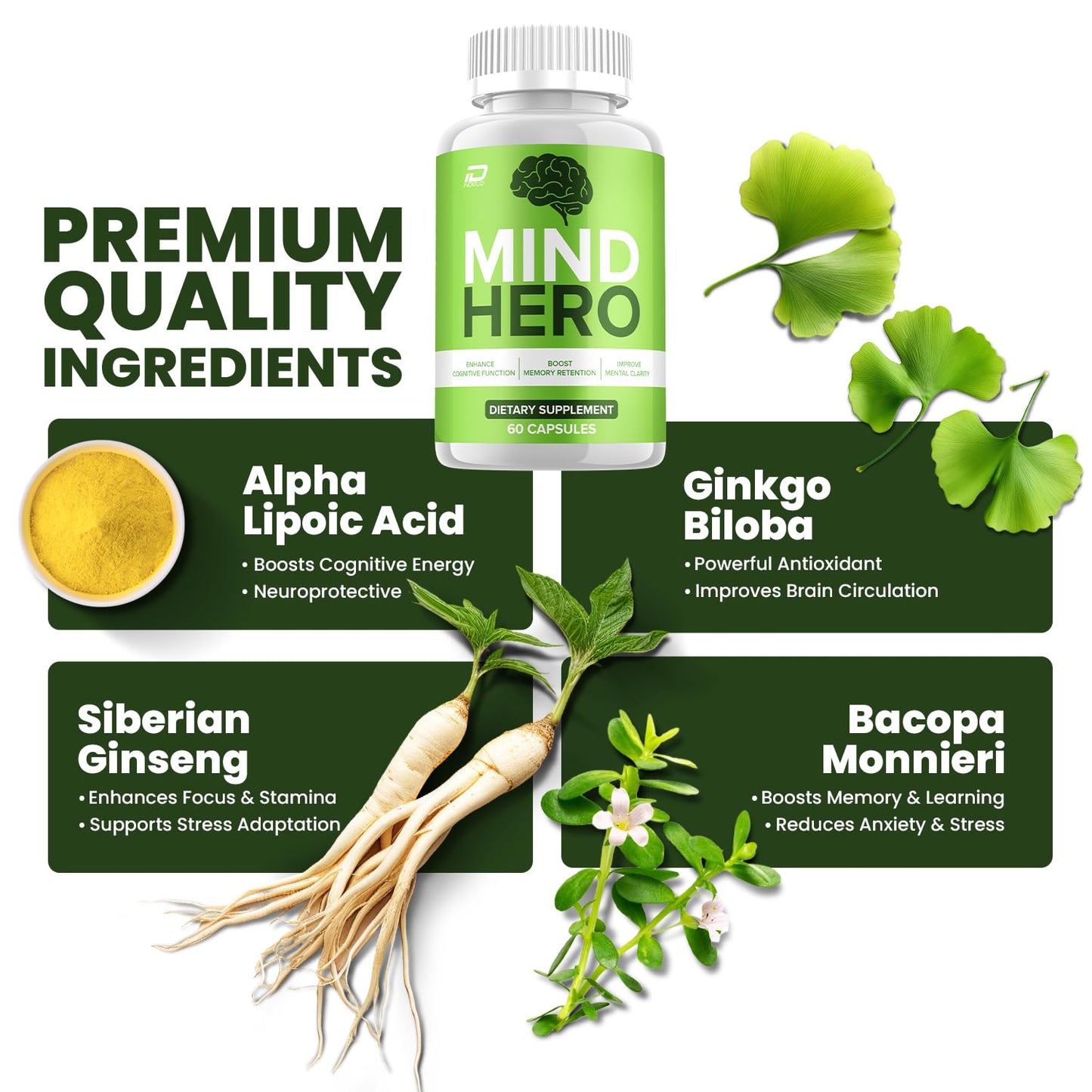 Indelo Mind Hero Supplement Capsules 180 Capsules