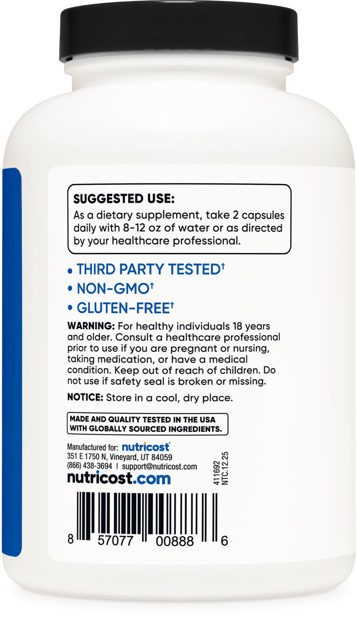 Nutricost HMB (Beta-Hydroxy Beta-Methylbutyrate) 1000mg Capsules, 240 Count