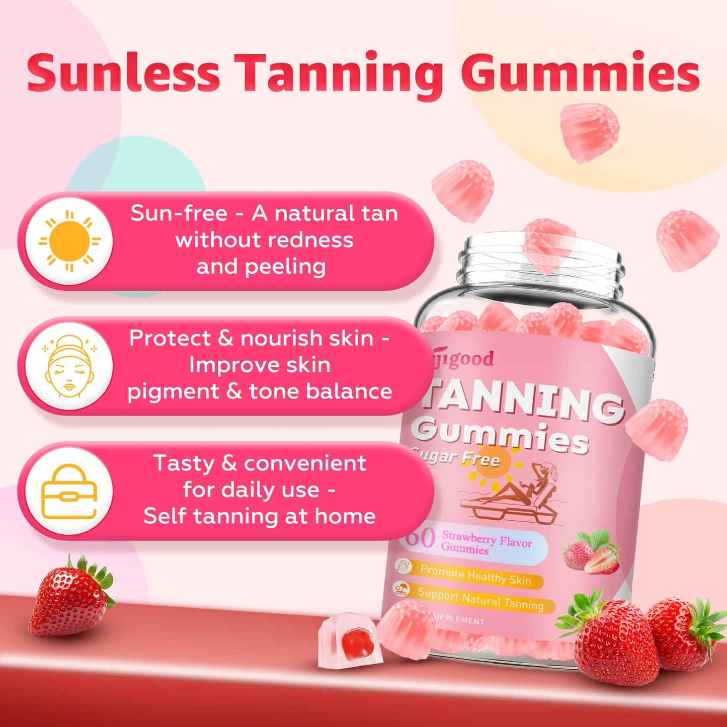 Sijigood Self Tanning Gummies 120 Count