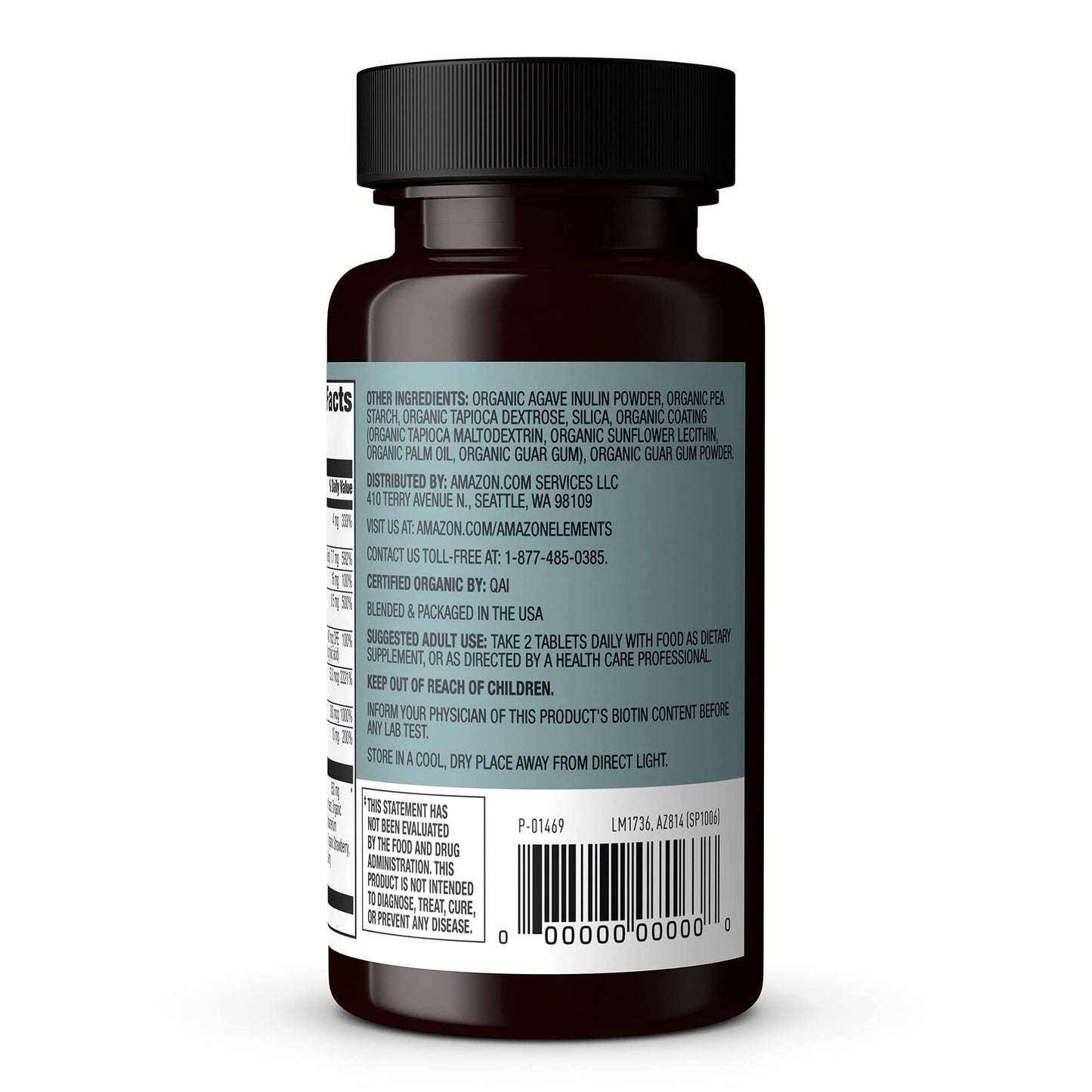 Amazon Elements Organic Whole Food B Complex 60 Tablets