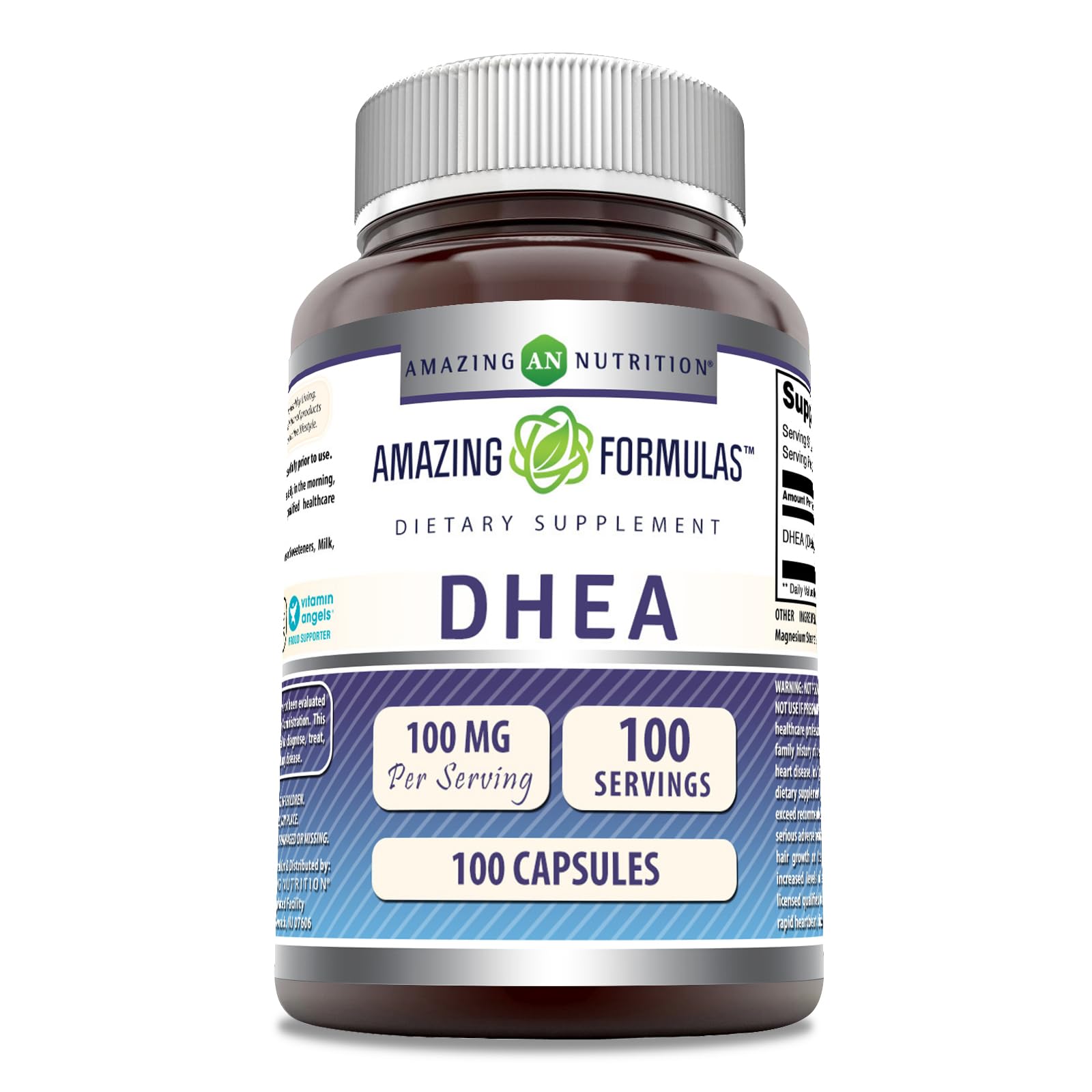 Amazing Nutrition DHEA 100 mg Capsules, 100 Count