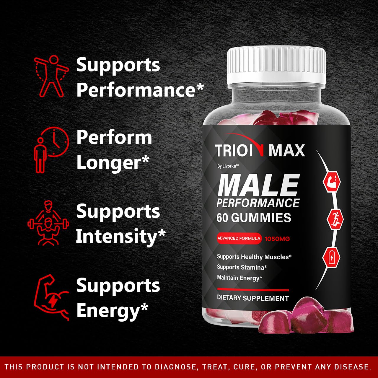 LIVORKA Trion Max Gummies, 180 Gummies
