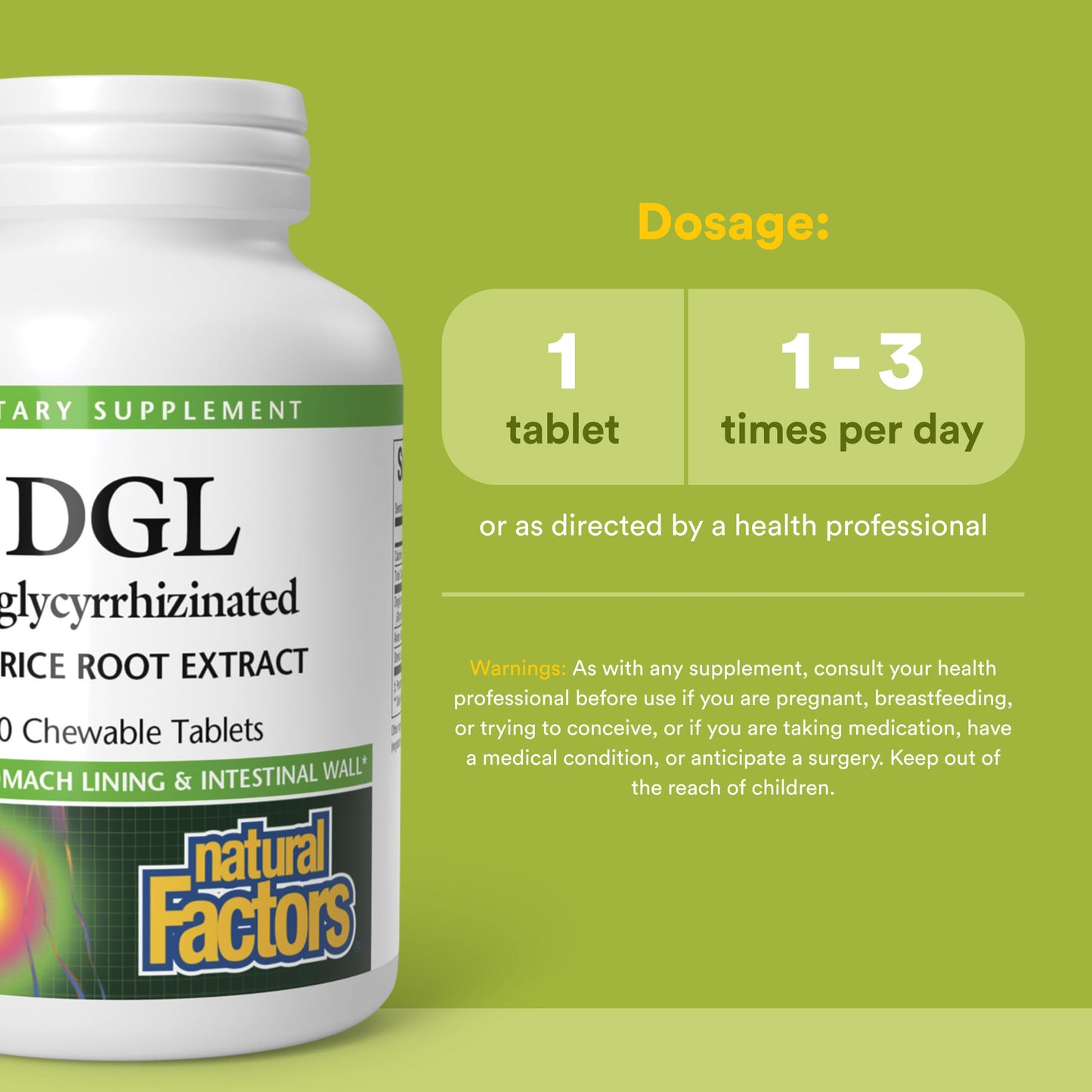 Natural Factors DGL Chewable Tablets 90 Count
