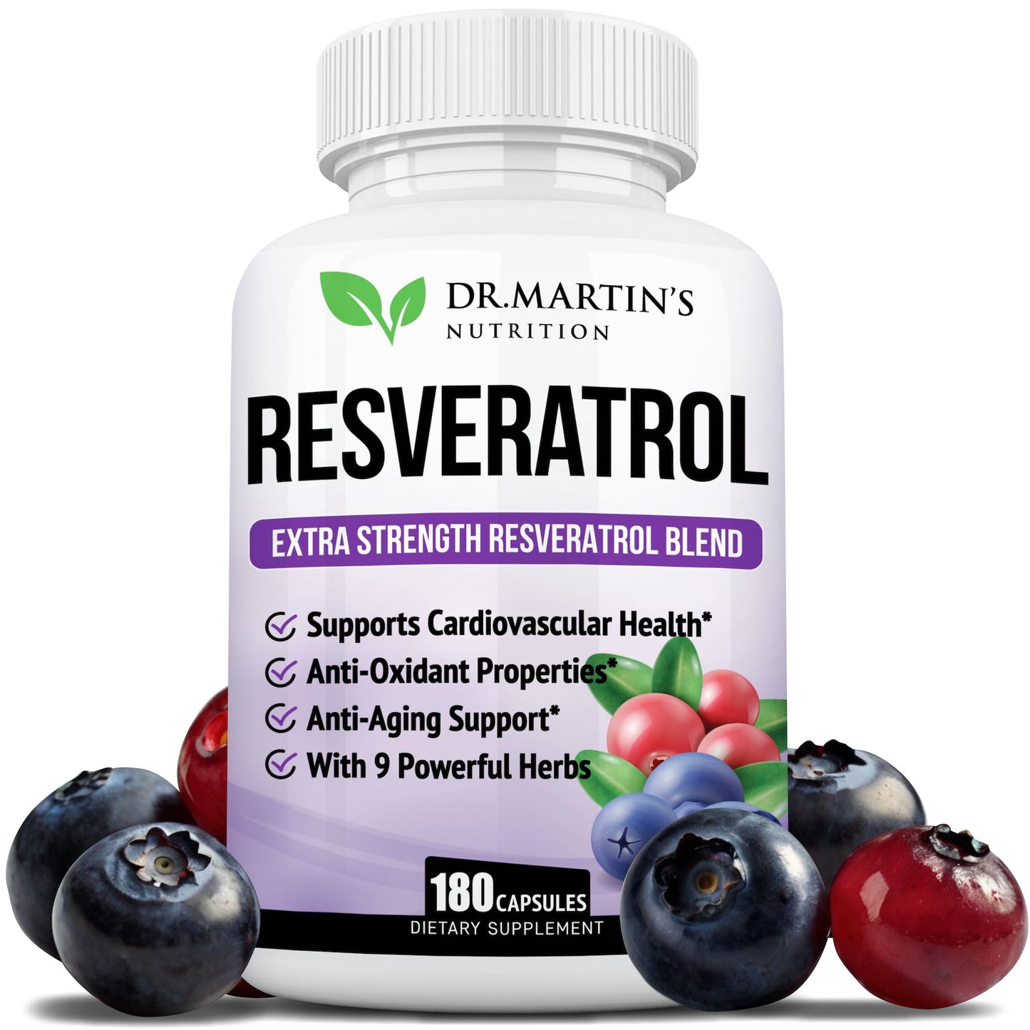 Dr. Martin's Nutrition Extra Strength Resveratrol 1568mg Capsules 180