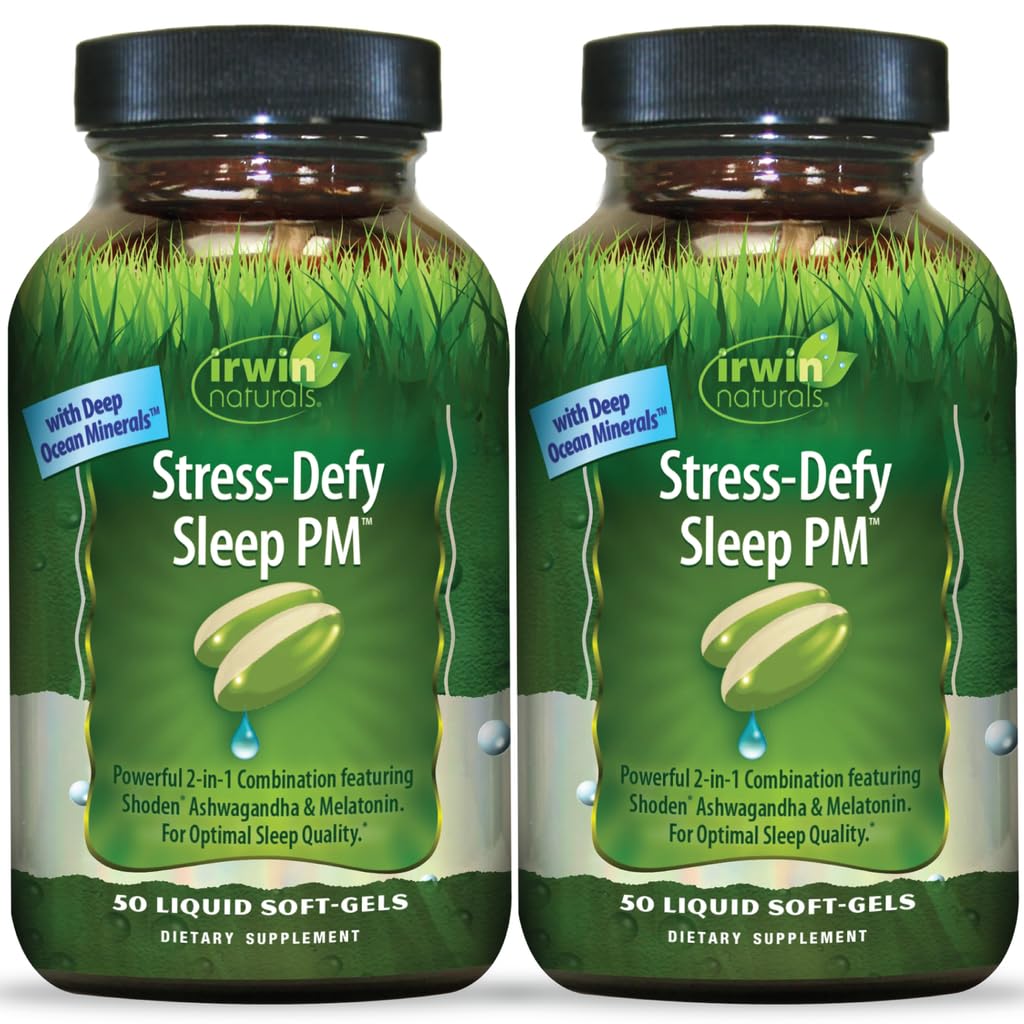 Irwin Naturals Stress-Defy Sleep PM Relaxation Softgels, 100 Count
