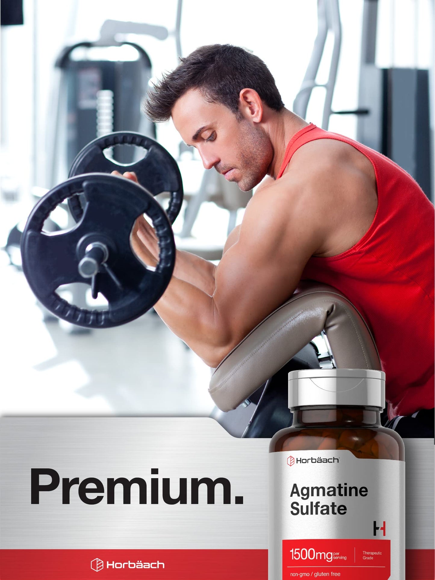 Horbäach Agmatine Sulfate Capsules 1500mg, 60 Count