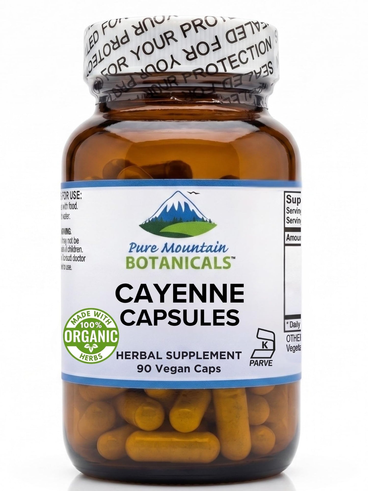Pure Mountain Botanicals Cayenne Pepper Capsules 90 Count